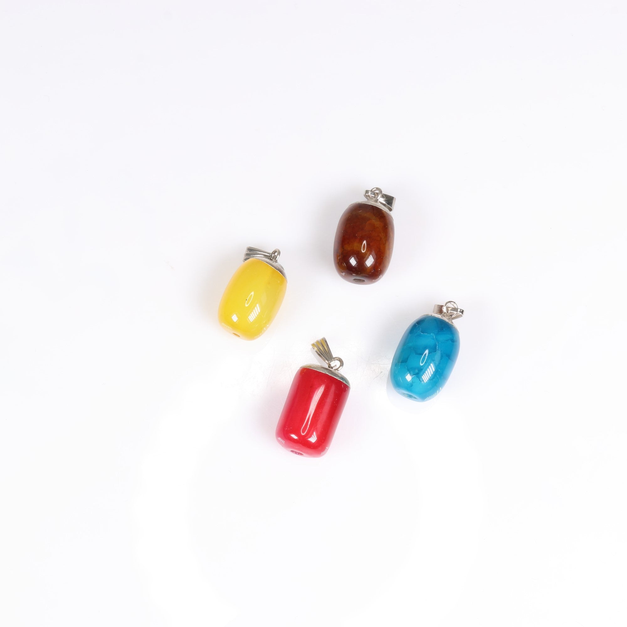 Dyed Agate Shaped Pendants, 0.50" x 0.90" Inch, 5 Pieces in a Pack, #011