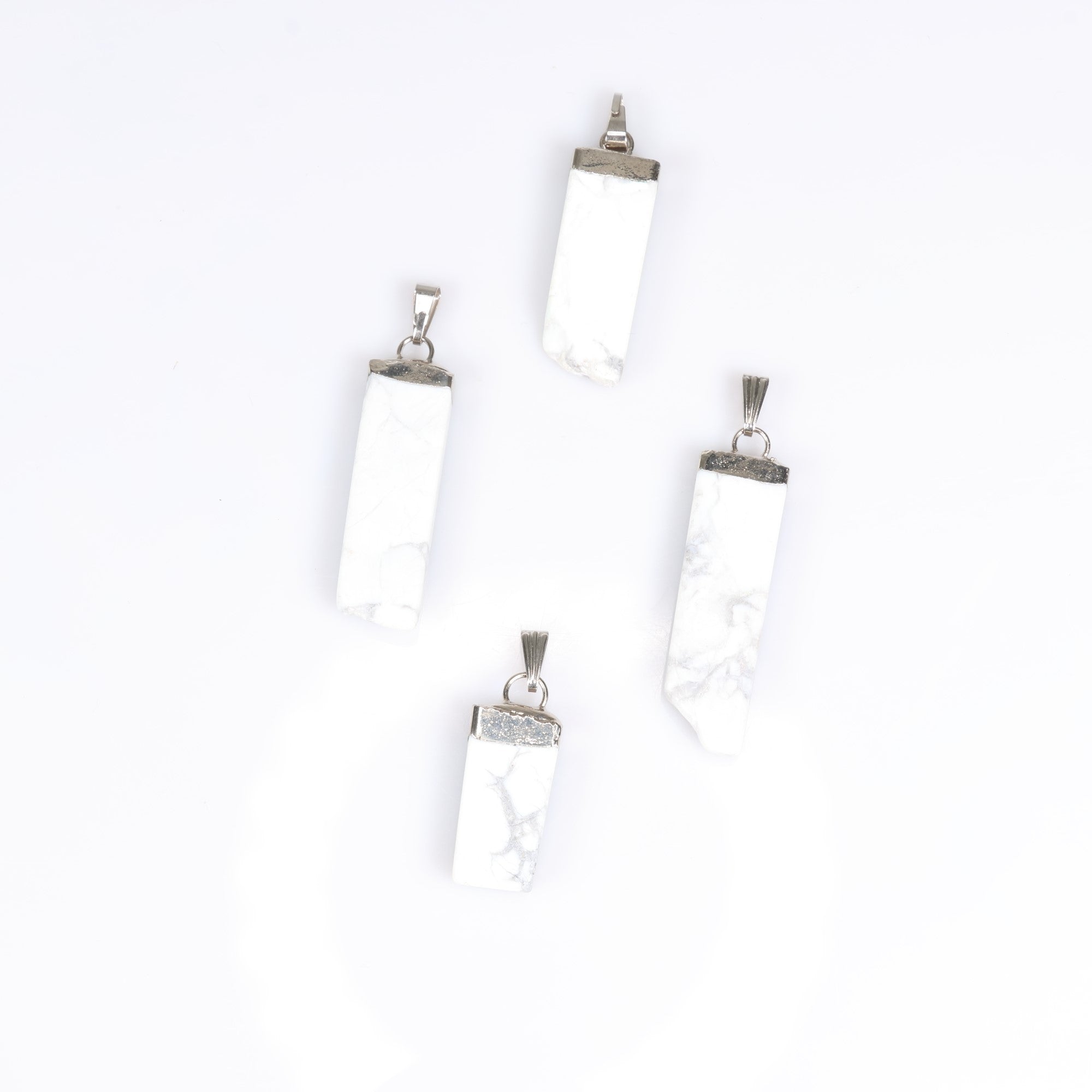 Howlite Slab Stick Pendants, 0.45" x 1.80" x 0.25" Inch, 5 Pieces in a Pack, #022