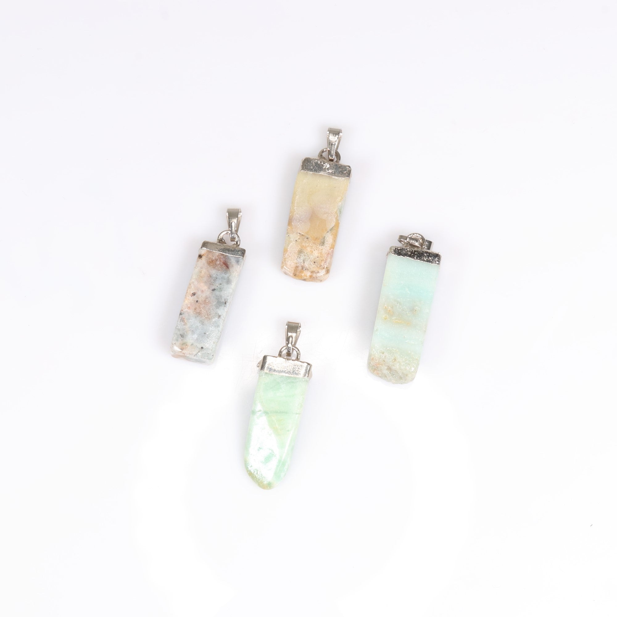 Caribbean Calcite Slab Stick Pendants, 0.45" x 1.80" x 0.25" Inch, 5 Pieces in a Pack, #008