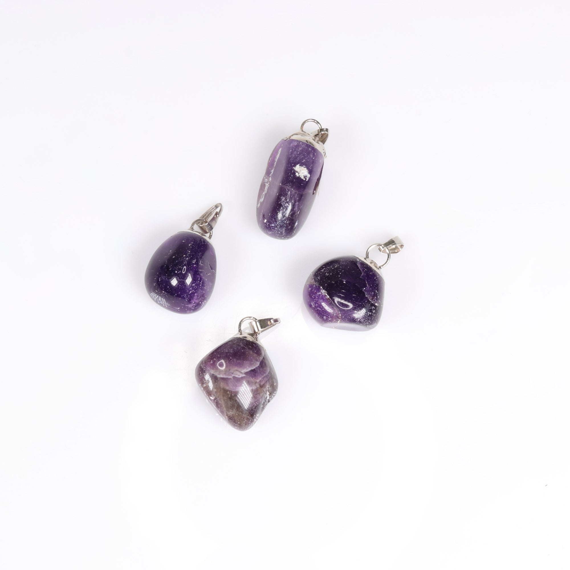 Dream Amethyst Mixed Shape Pendants, 0.60" x 1.20" Inch, 5 Pieces in a Pack, #019