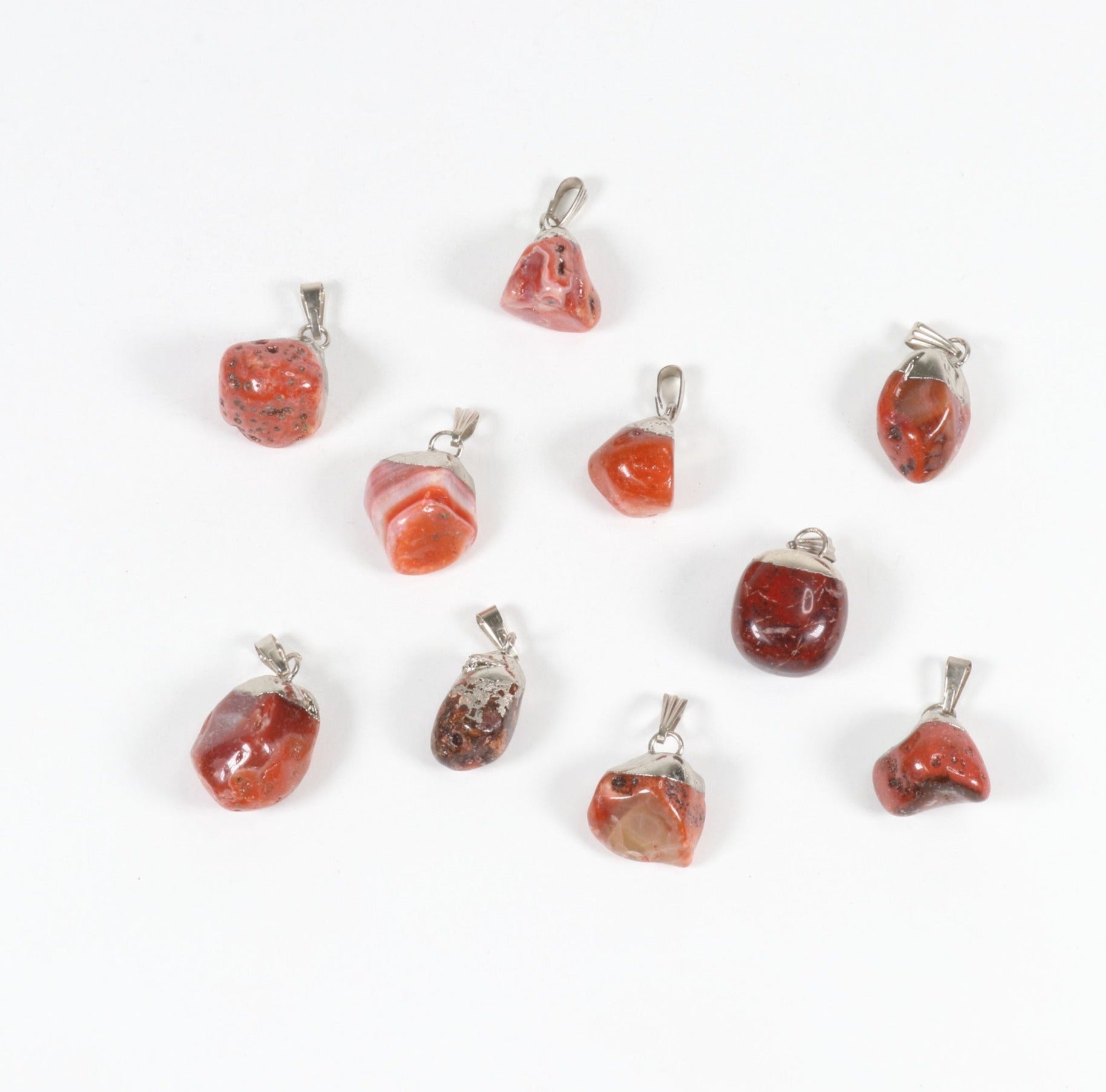 Red Jasper Mixed Shape Pendants, 0.60" x 0.80" Inch, 5 Pieces in a Pack, #062