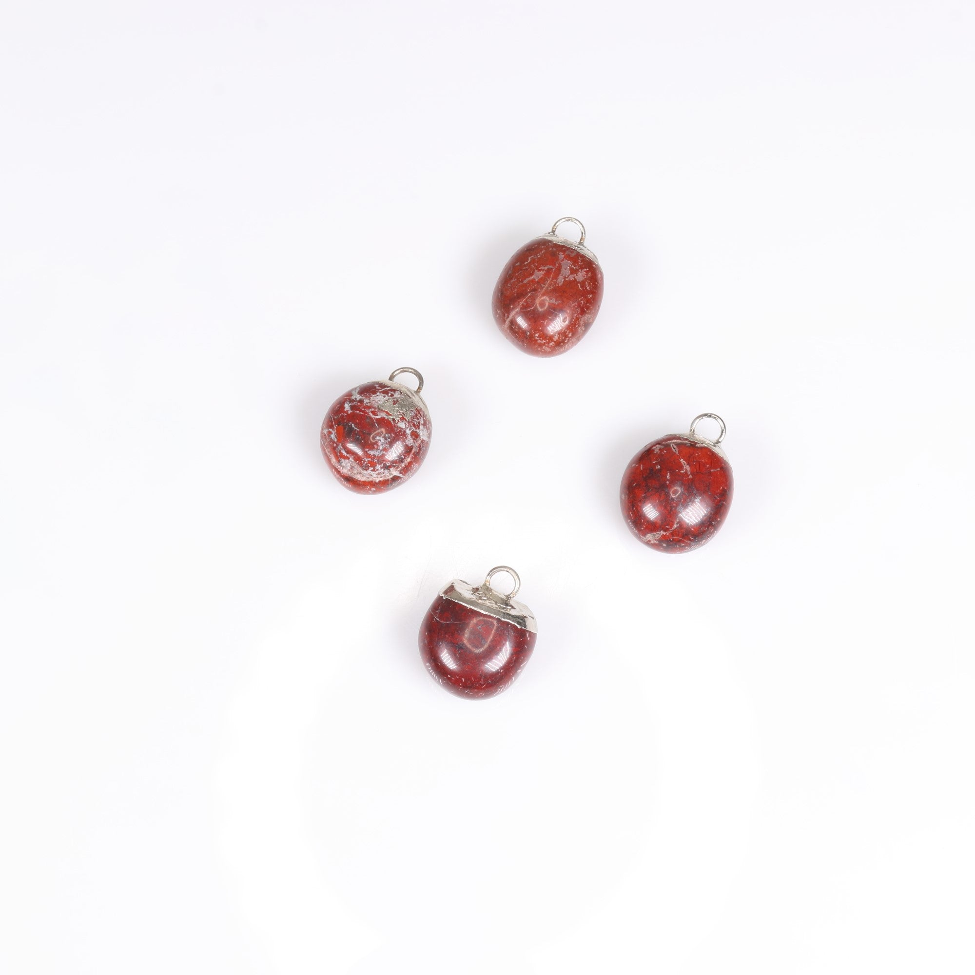 Red Jasper Mixed Shape Pendants, 0.70" x 0.90" x 0.40" Inch, 5 Pieces in a Pack, #041