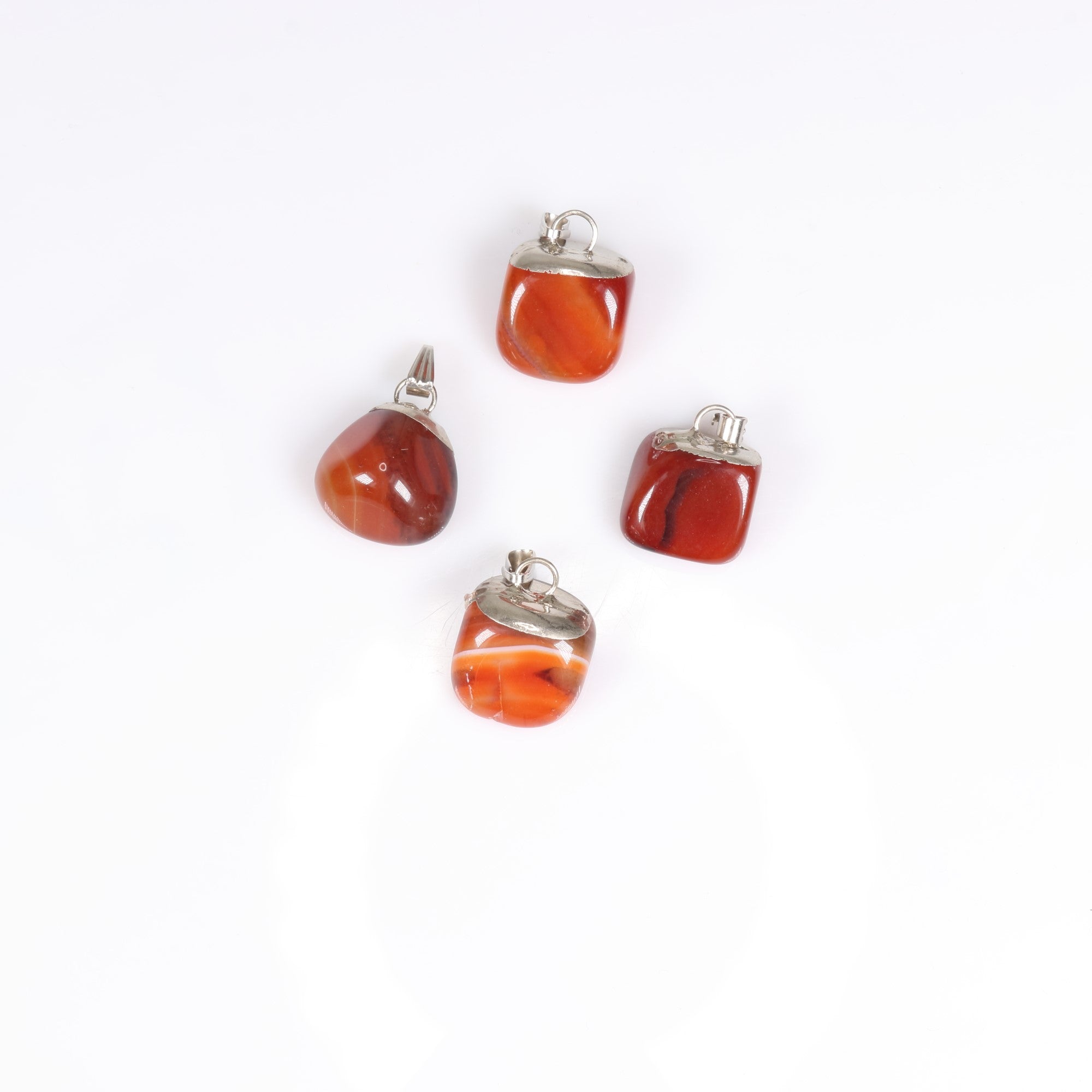 Carnelian Mixed Shape Pendants, 0.50" x 0.80" Inch, 5 Pieces in a Pack, #004