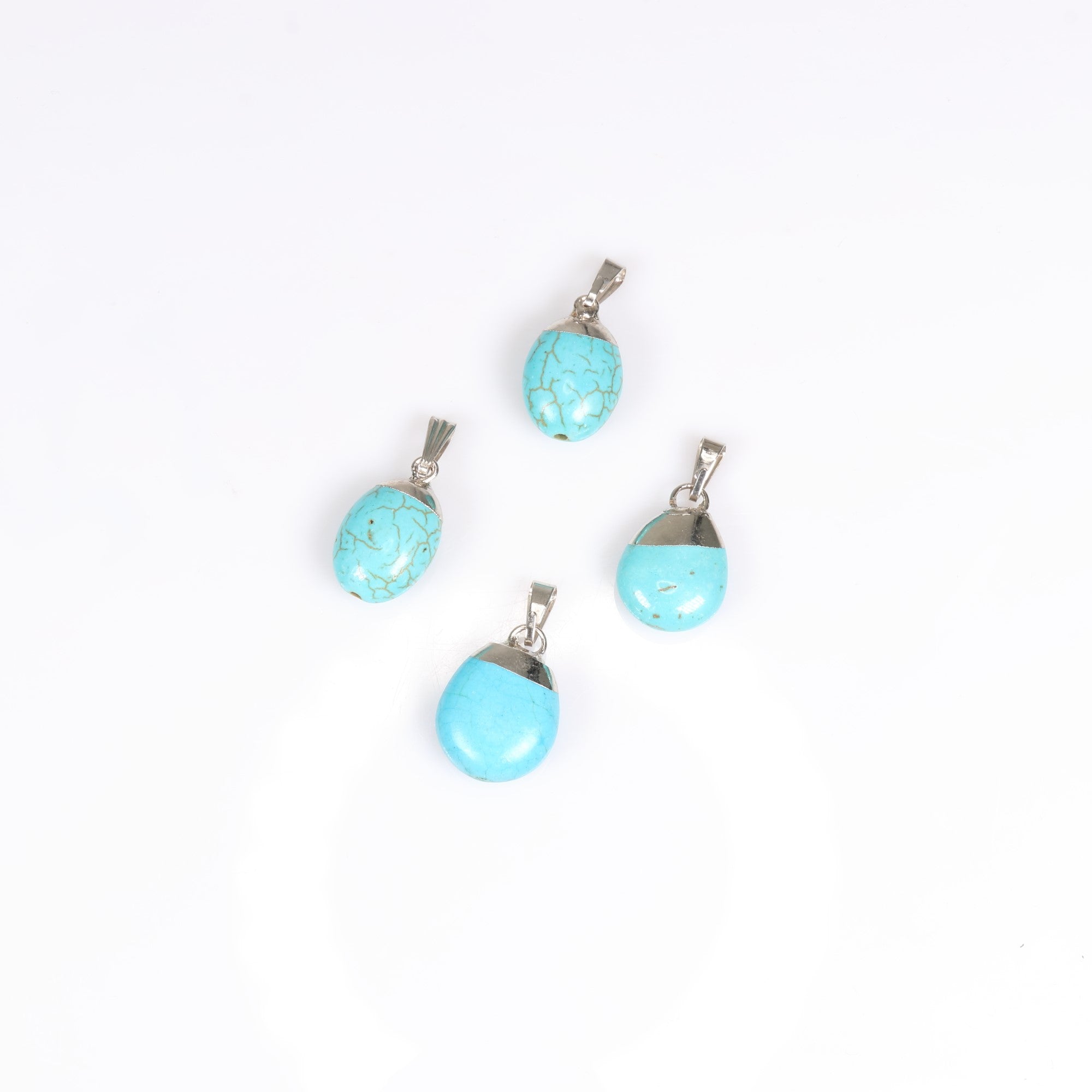 Turquoise Howlite Mixed Shape Pendants, 0.70" x 0.90" x 0.40" Inch, 5 Pieces in a Pack, #012