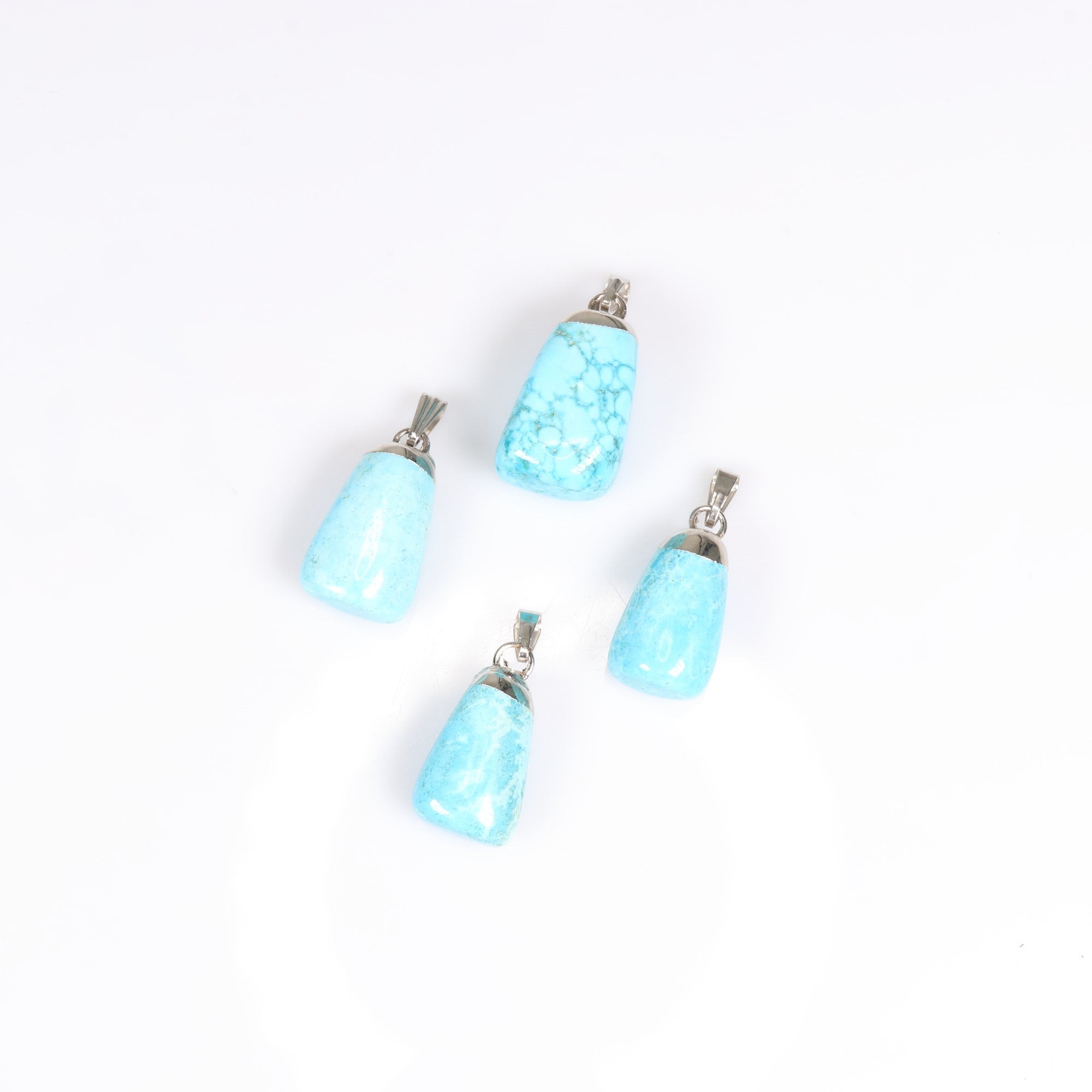 Turquoise Howlite Mixed Shape Pendants, 0.55" x 1.10" Inch, 5 Pieces in a Pack, #013