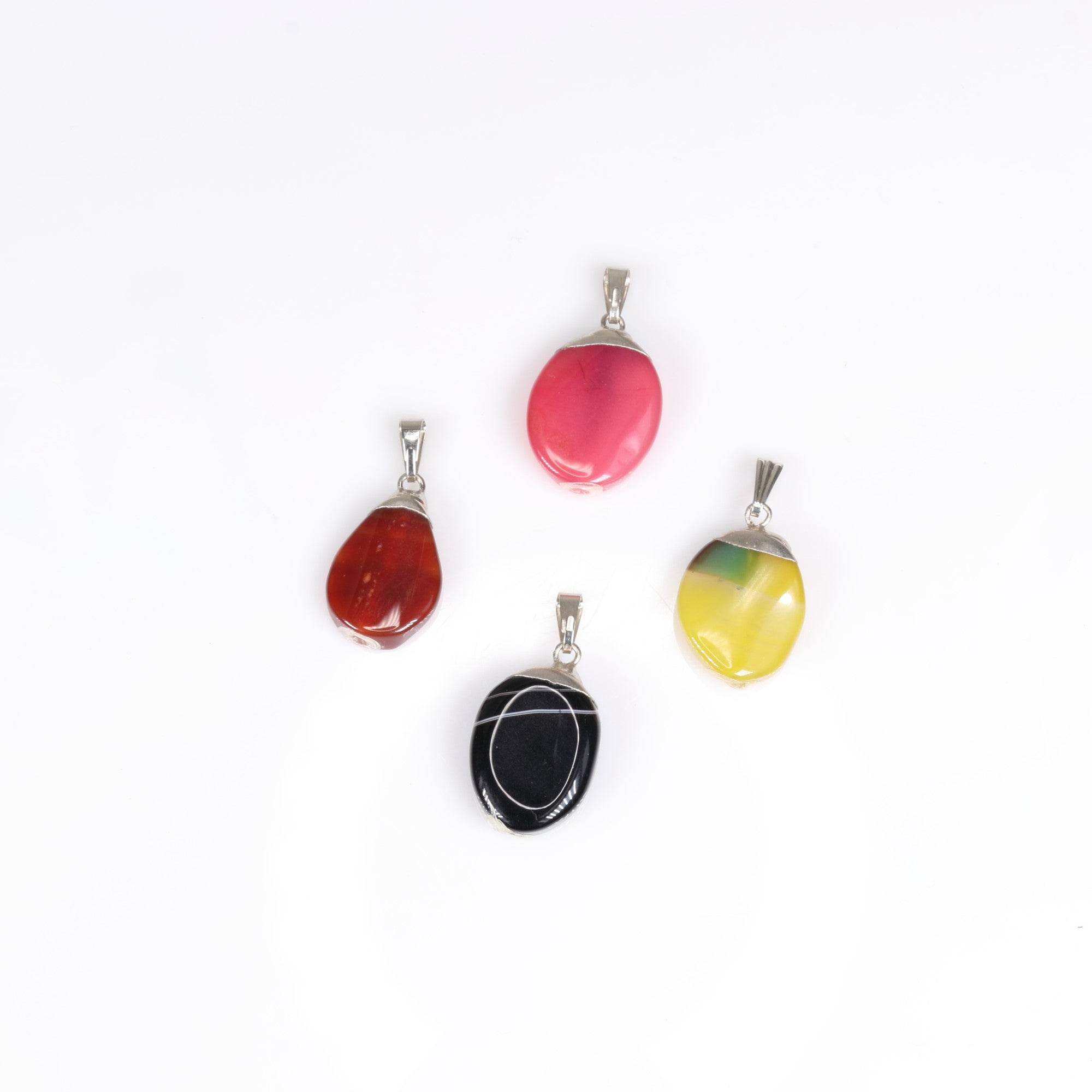 Dyed Agate Mixed Shape Pendants, 0.90" x 1.30" x 0.25" Inch, 5 Pieces in a Pack, #007