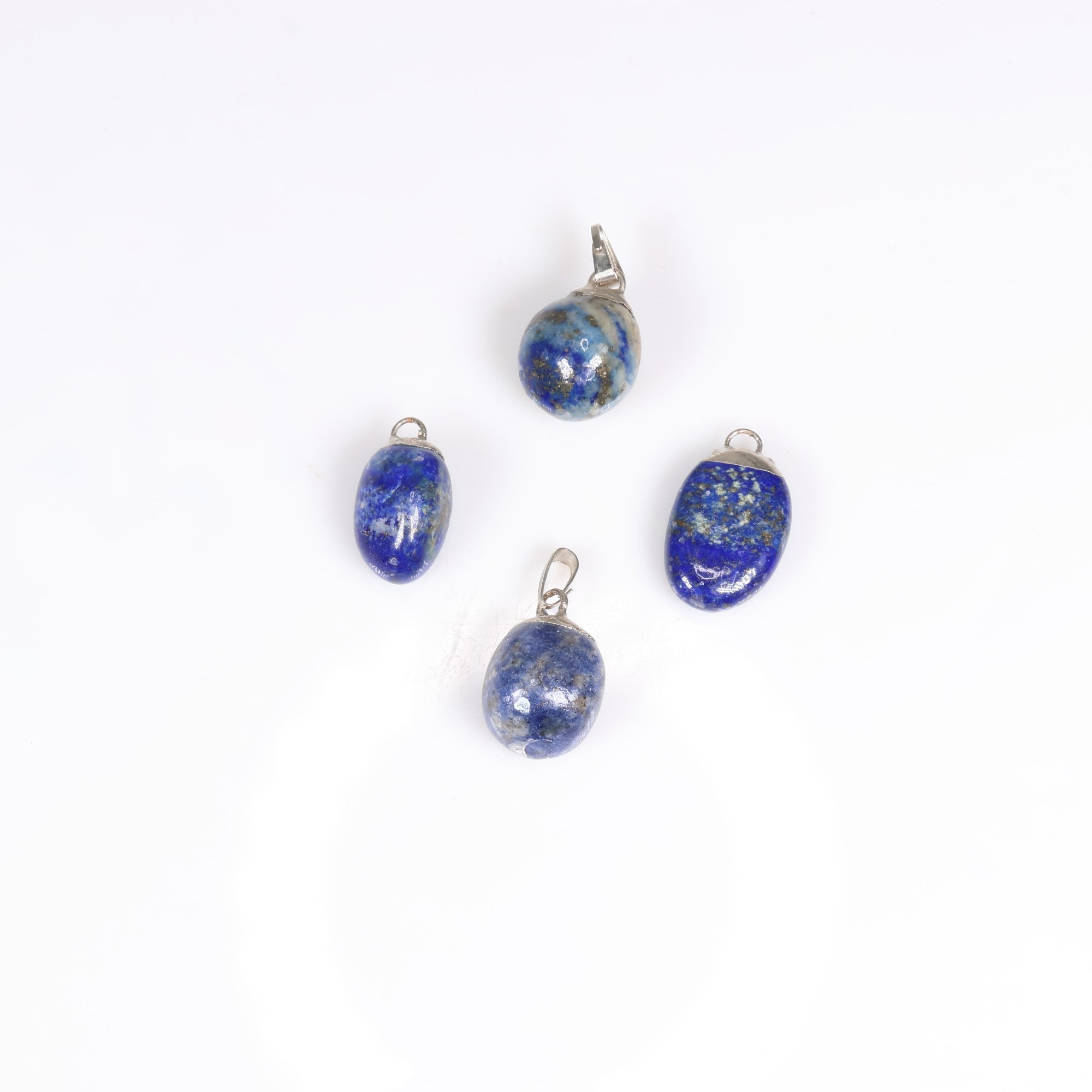 Lapis Lazuli Mixed Shape Pendants, 0.70" x 0.90" x 0.40" Inch, 5 Pieces in a Pack, #028