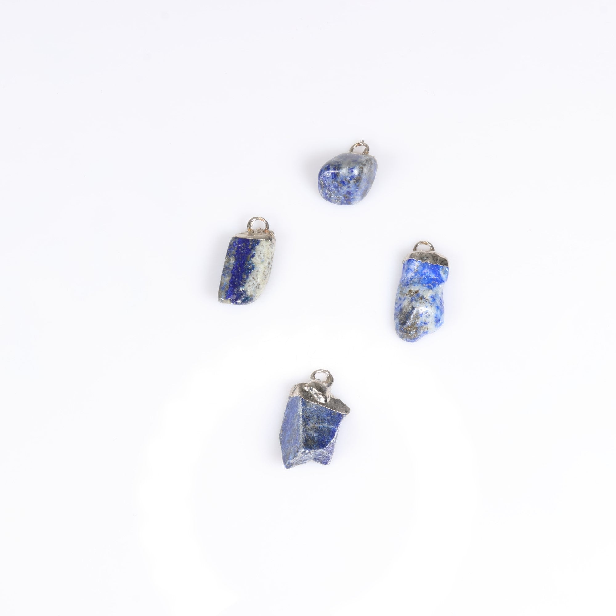 Lapis Lazuli Mixed Shape Pendants, 0.42" x 1.15" x 0.20" Inch, 5 Pieces in a Pack, #062