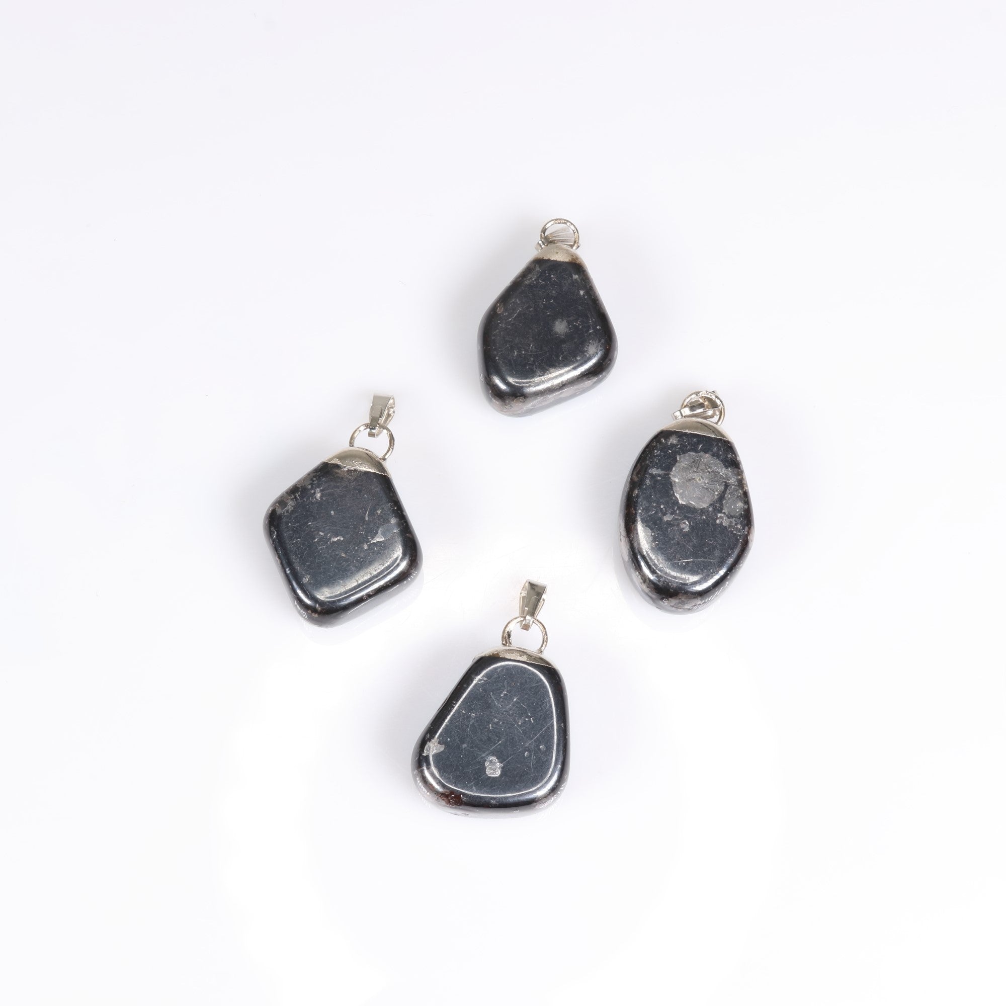 Hematite Mixed Shape Pendants, 0.70" x 1.15" Inch, 5 Pieces in a Pack, #050