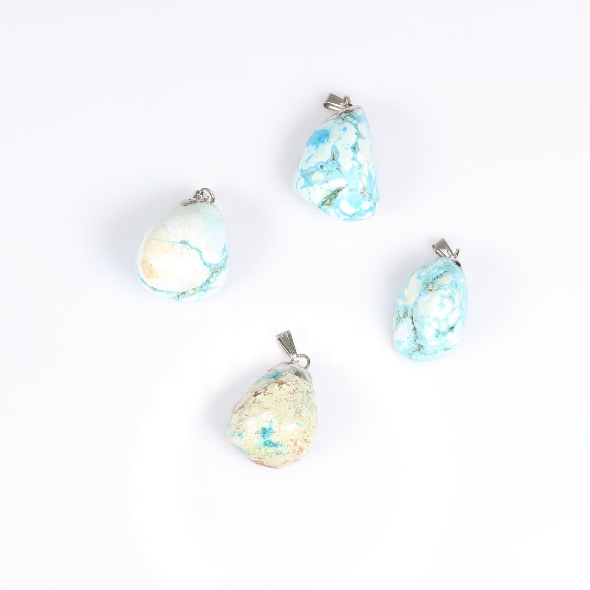 Turquoise Howlite Mixed Shape Pendants, 0.70" x 1.15" Inch, 5 Pieces in a Pack, #063