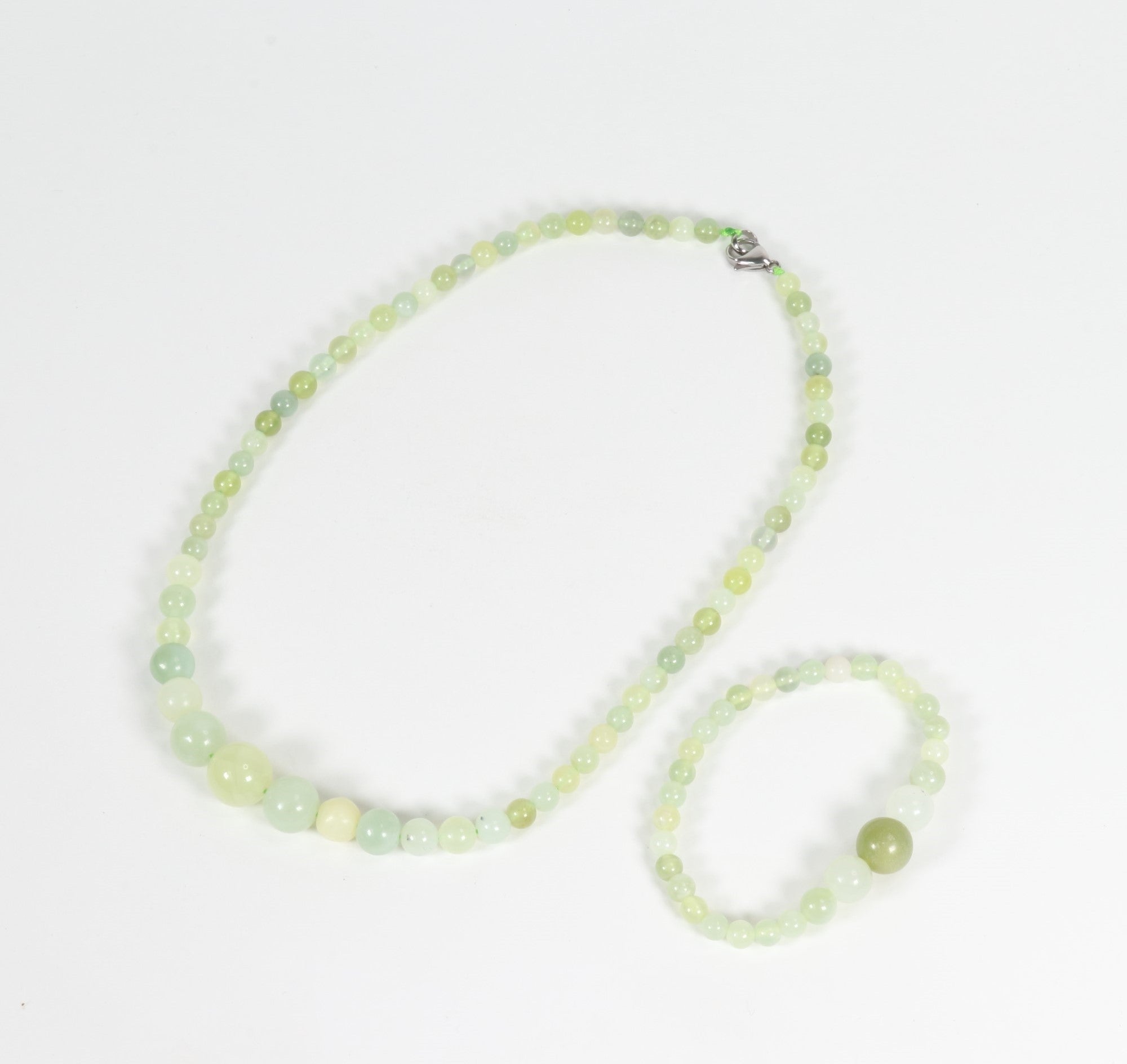 Natural Jade Necklace and Bracelet Set, #013