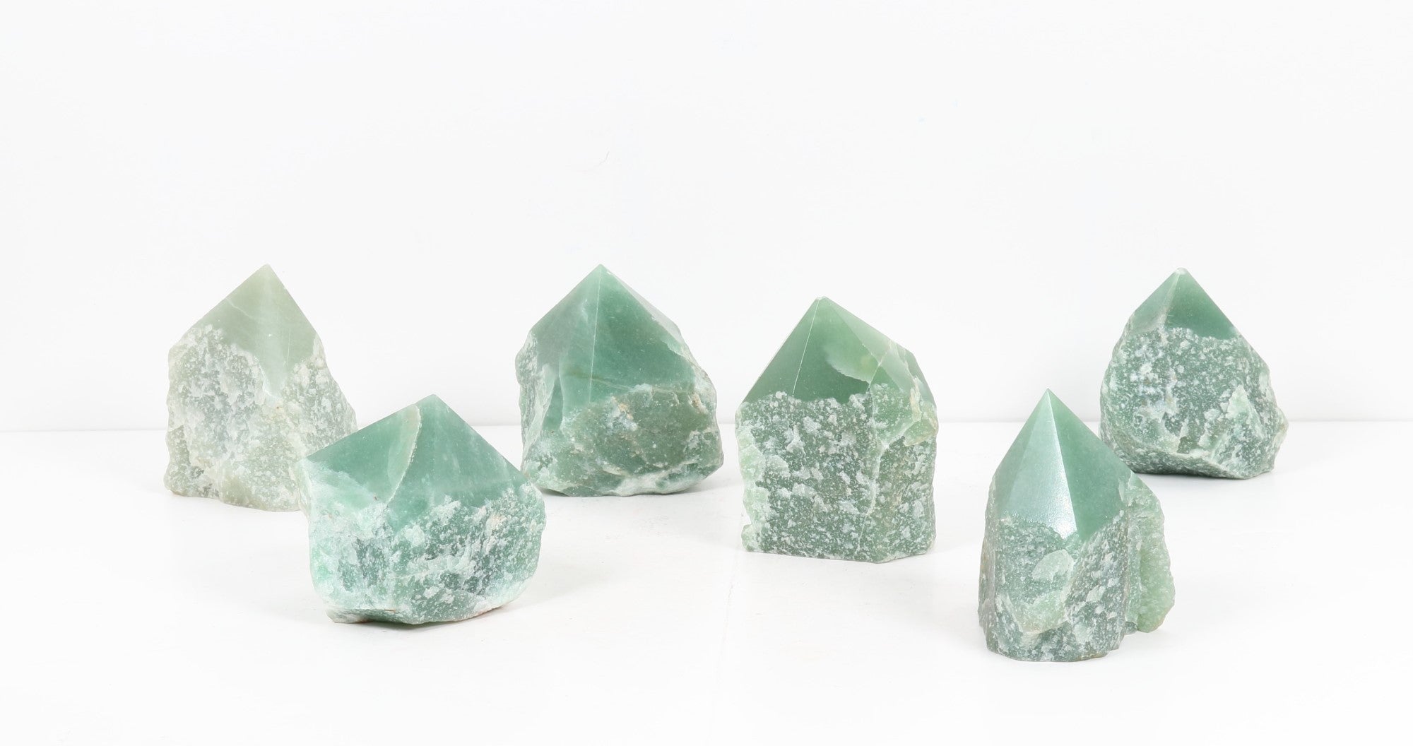 Green Aventurine Power Point, 2"-3" Inch, 80-120gr Each, 10 Pieces in a Pack