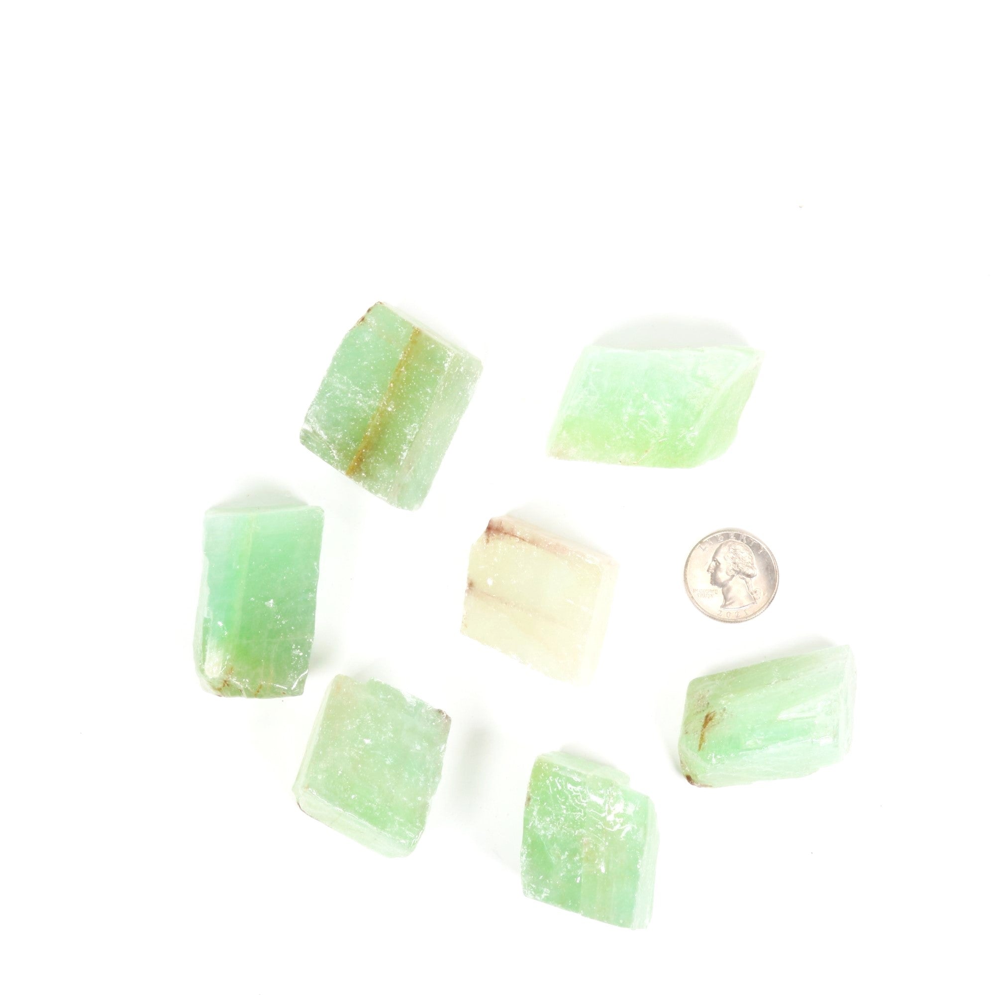 Green Pineapple Calcite Rough Stone,20 Pieces in a Pack, #004