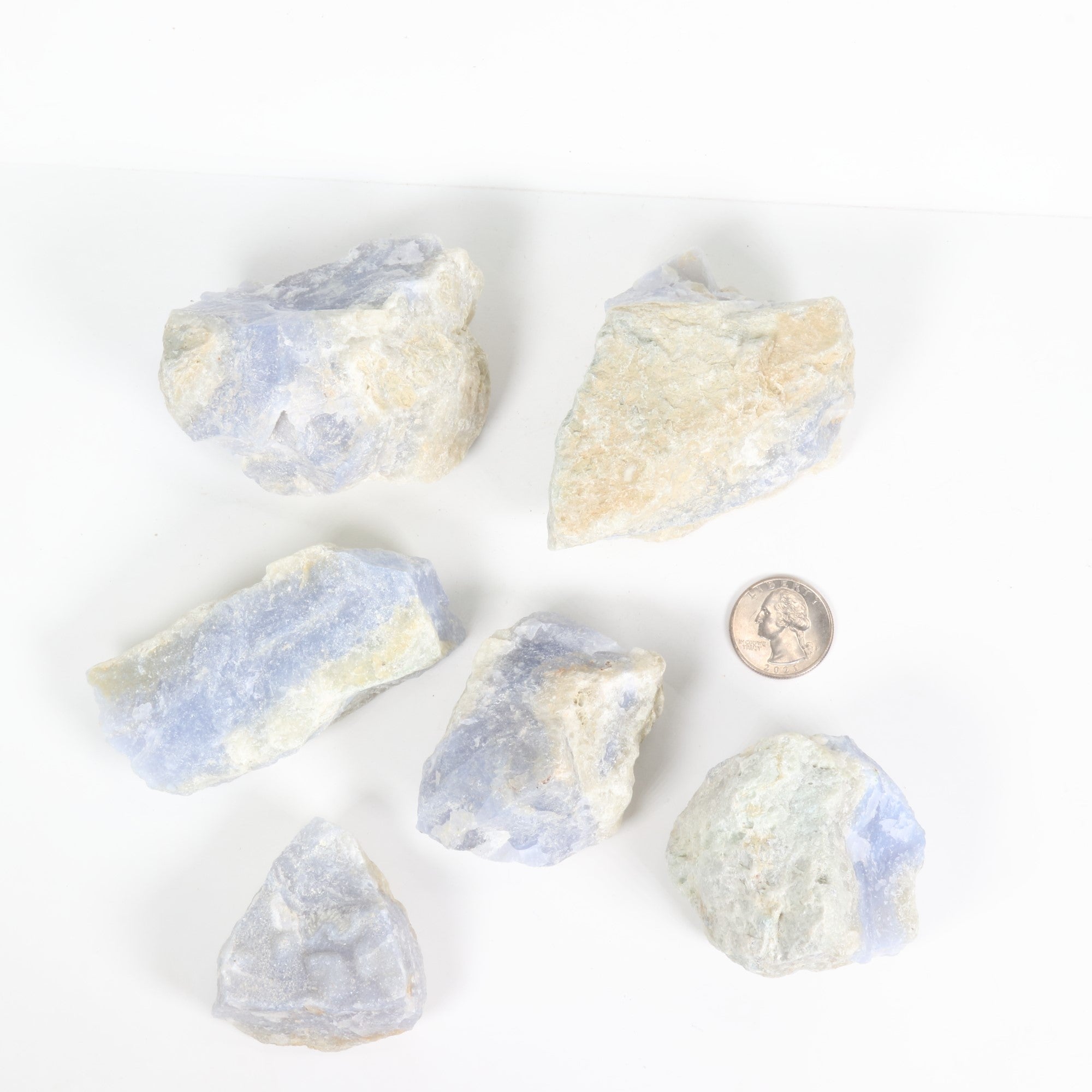 Blue Chalcedony Rough Stone, 3-5 cm, 20 Pieces in a Pack, #026