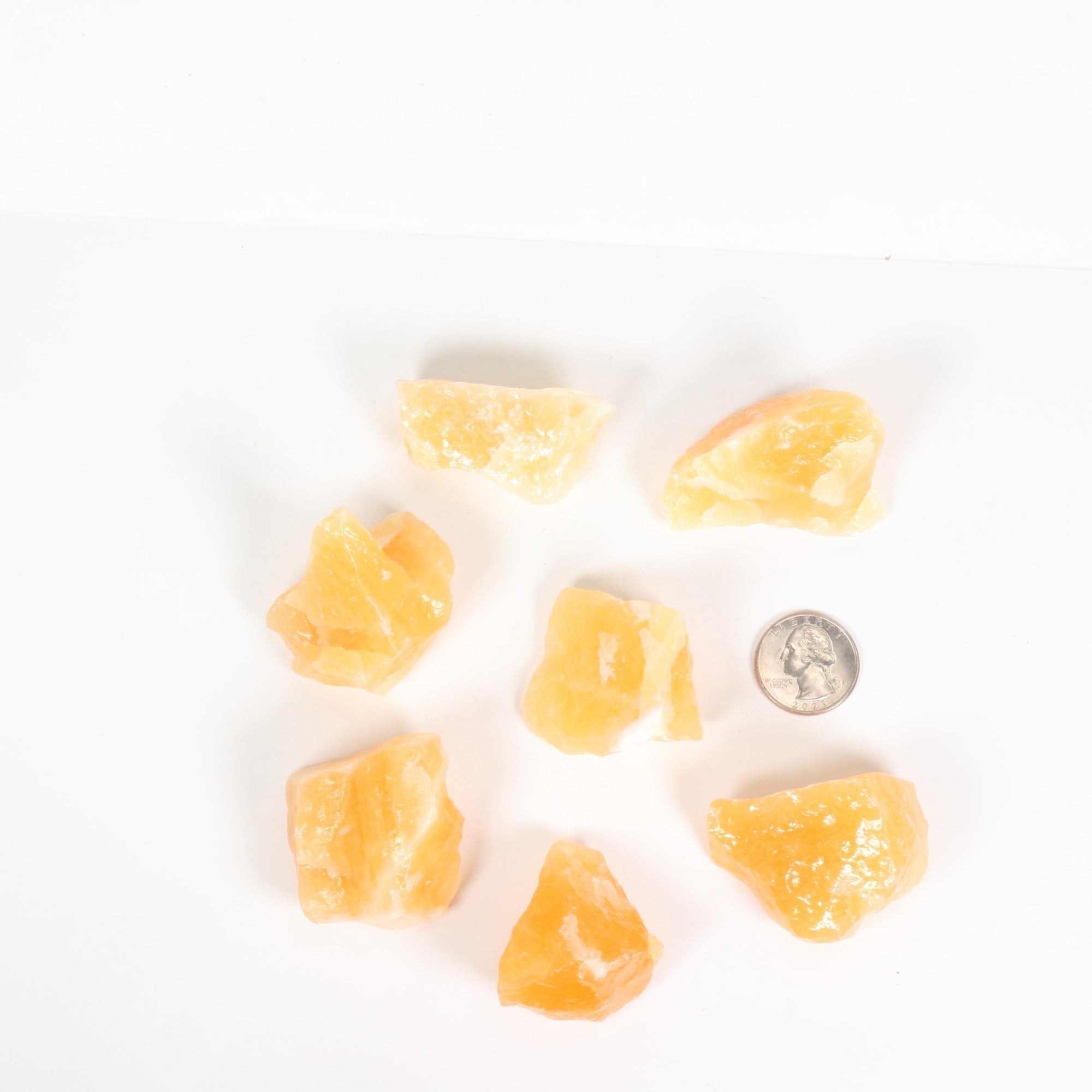 Orange Calcite Rough Stone, 3-5cm, 20 Pieces in a Pack, #044