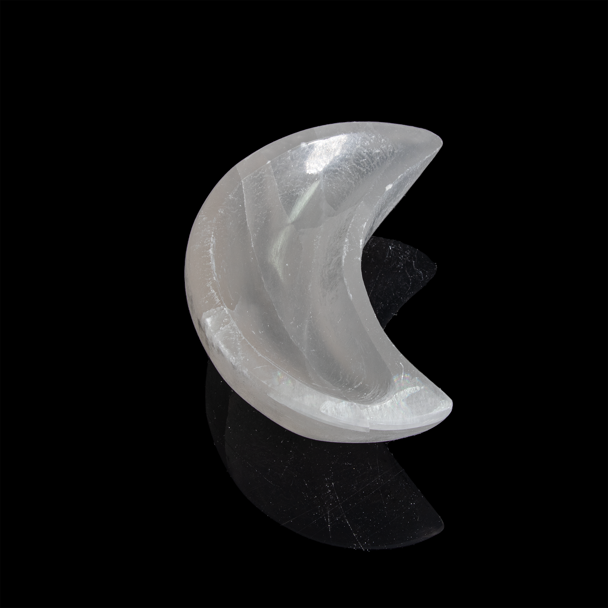 Selenite Plain Moon Bowl, 5-5,5", #001