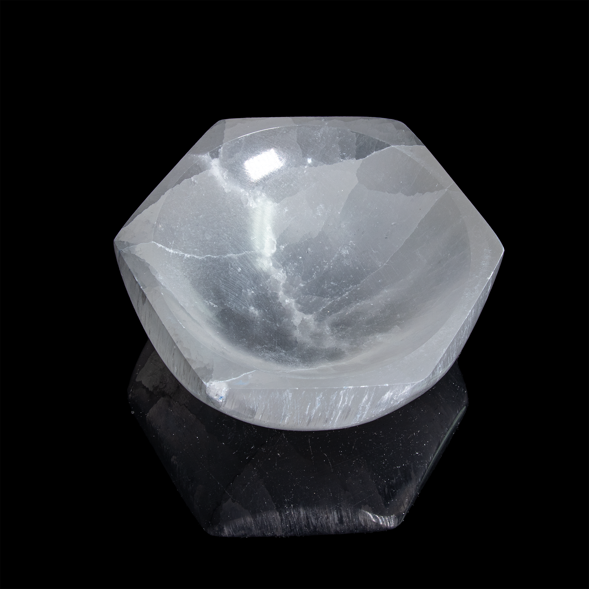 Selenite Plain Hexagon Bowl, 4" Inch, #001