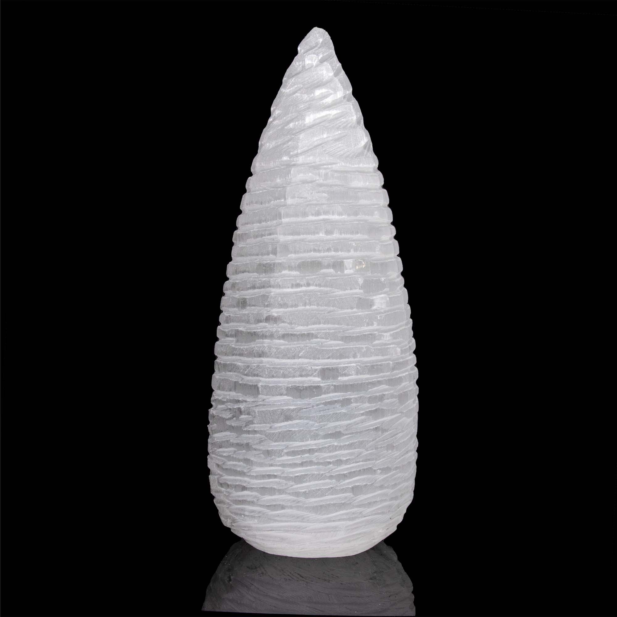 Selenite Snow Cone Lamp, 12"-12,5" Inch, #003