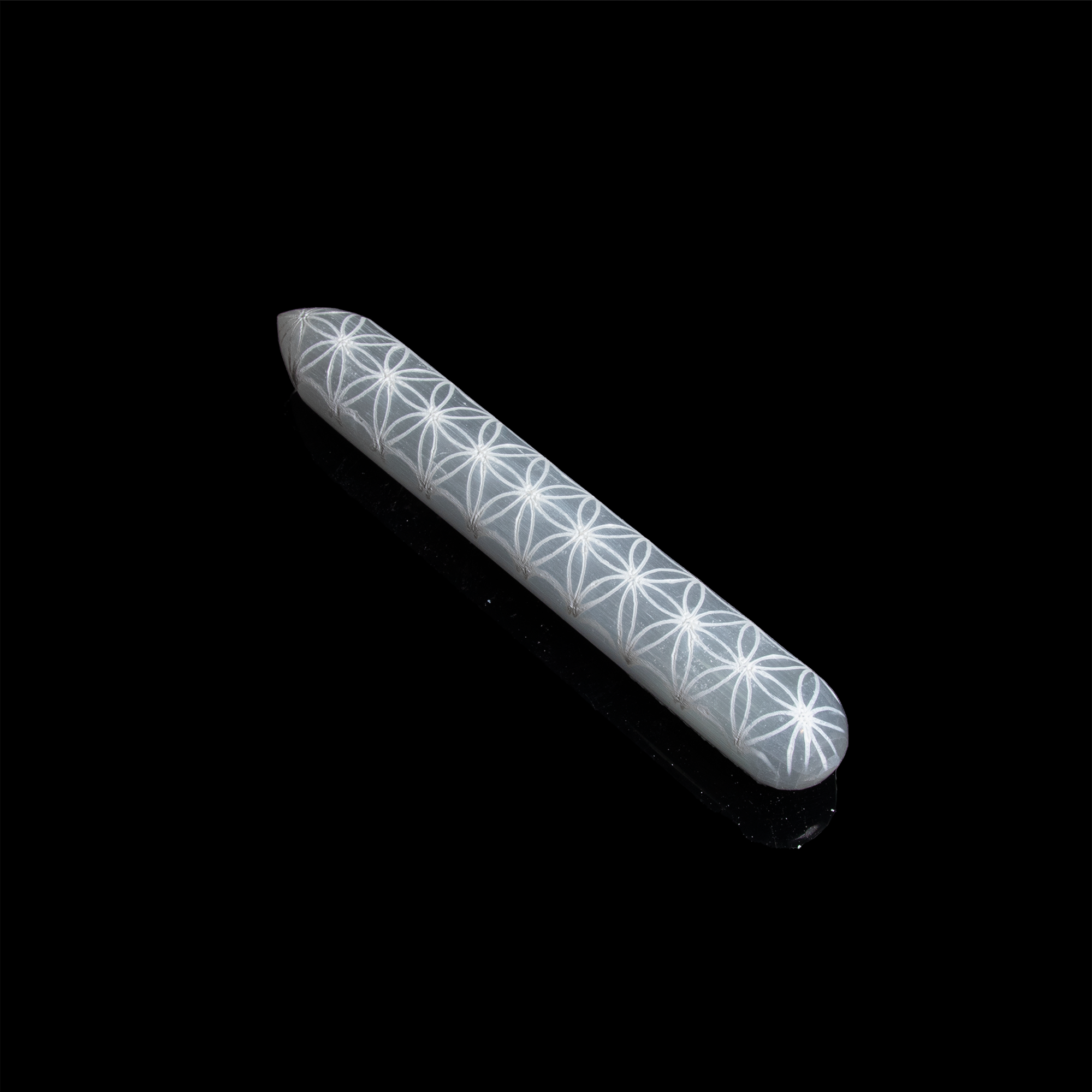 Selenite Engraved Massage Wand, 6"-6,5" Inch, 5 Pieces in a Pack #002