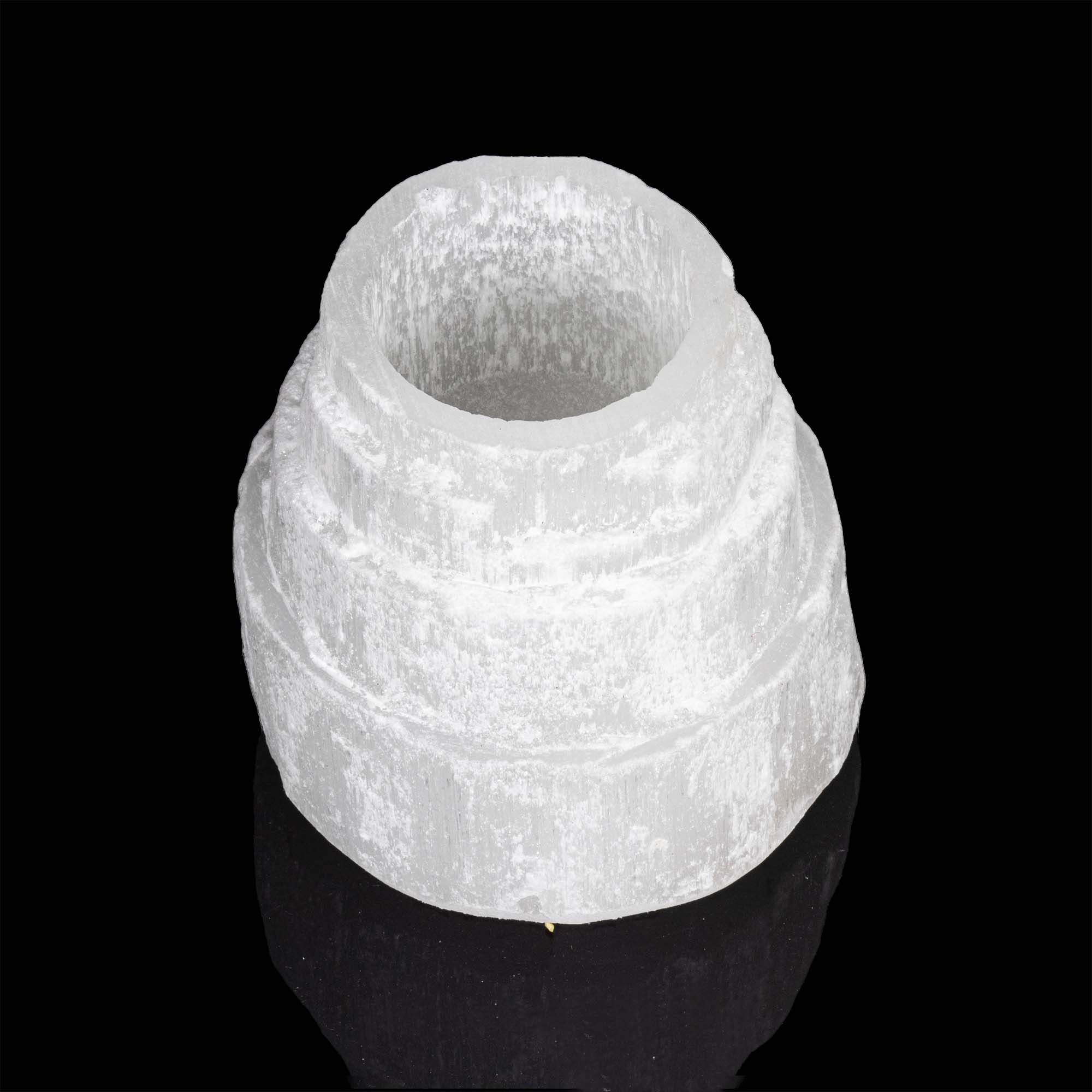 Selenite Plain Tower Candle Holder, 3"-3,5" Inch, #001