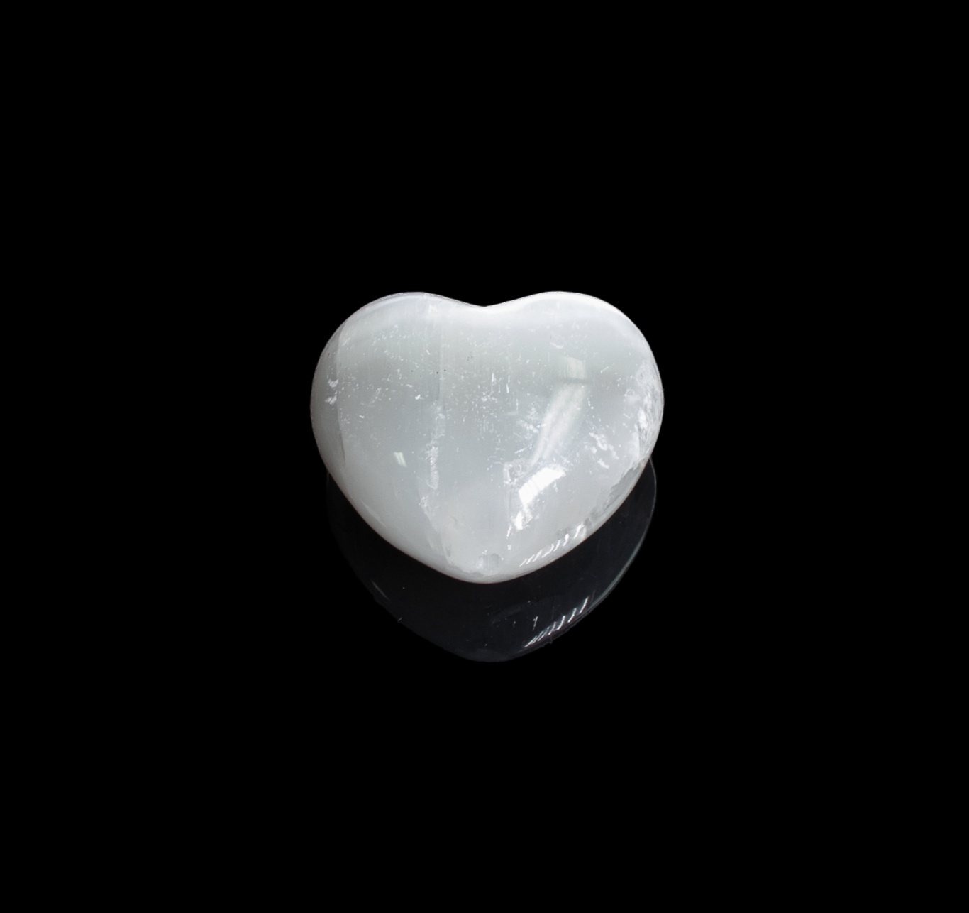 Selenite Plain Heart, 1"-1,5" Inch, 10 Pieces in a Pack  #003