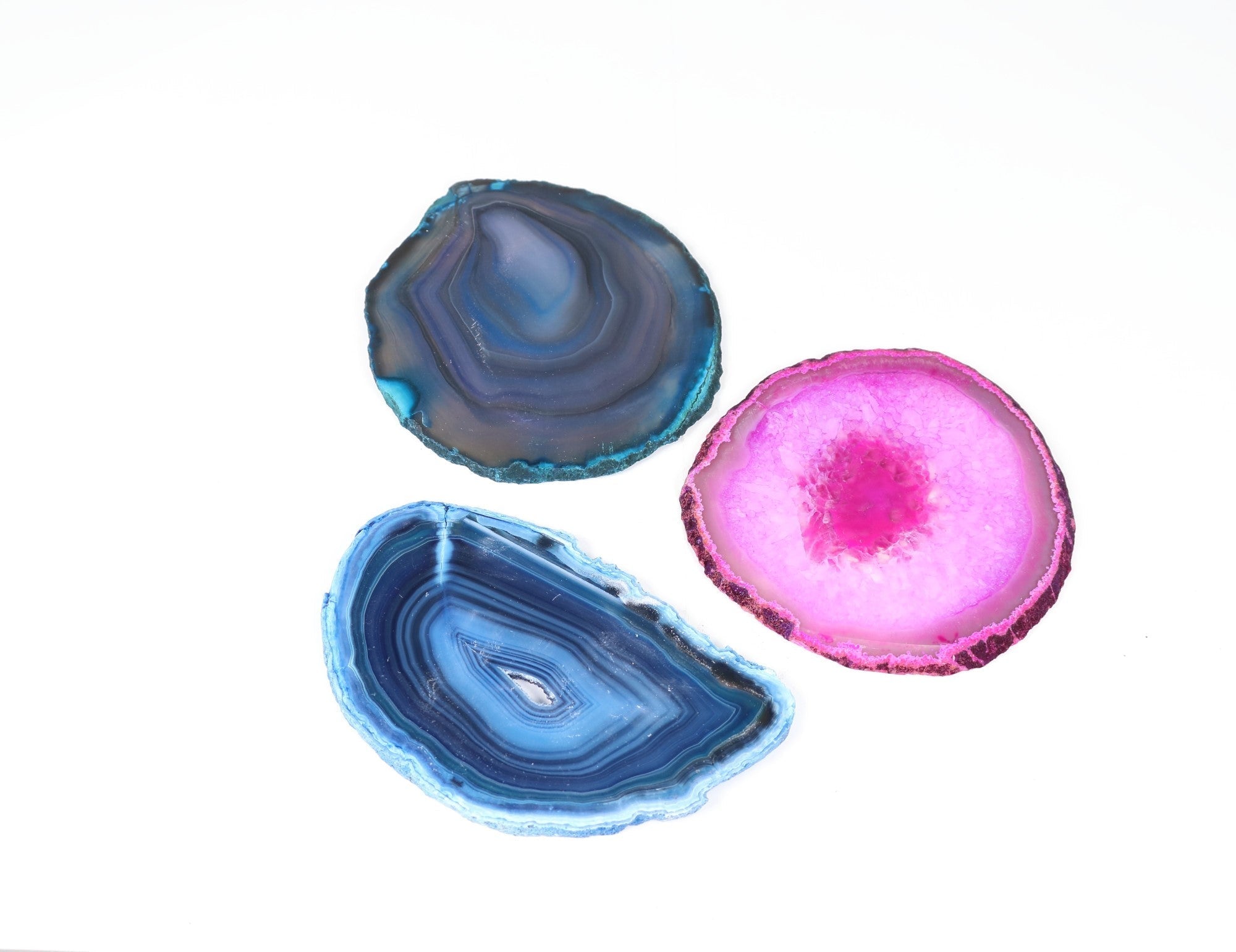 Natural Agate Slice, Model 3C, 4"-4,5" Inch, Assorted Color Mix, 40 Pieces in a Pack