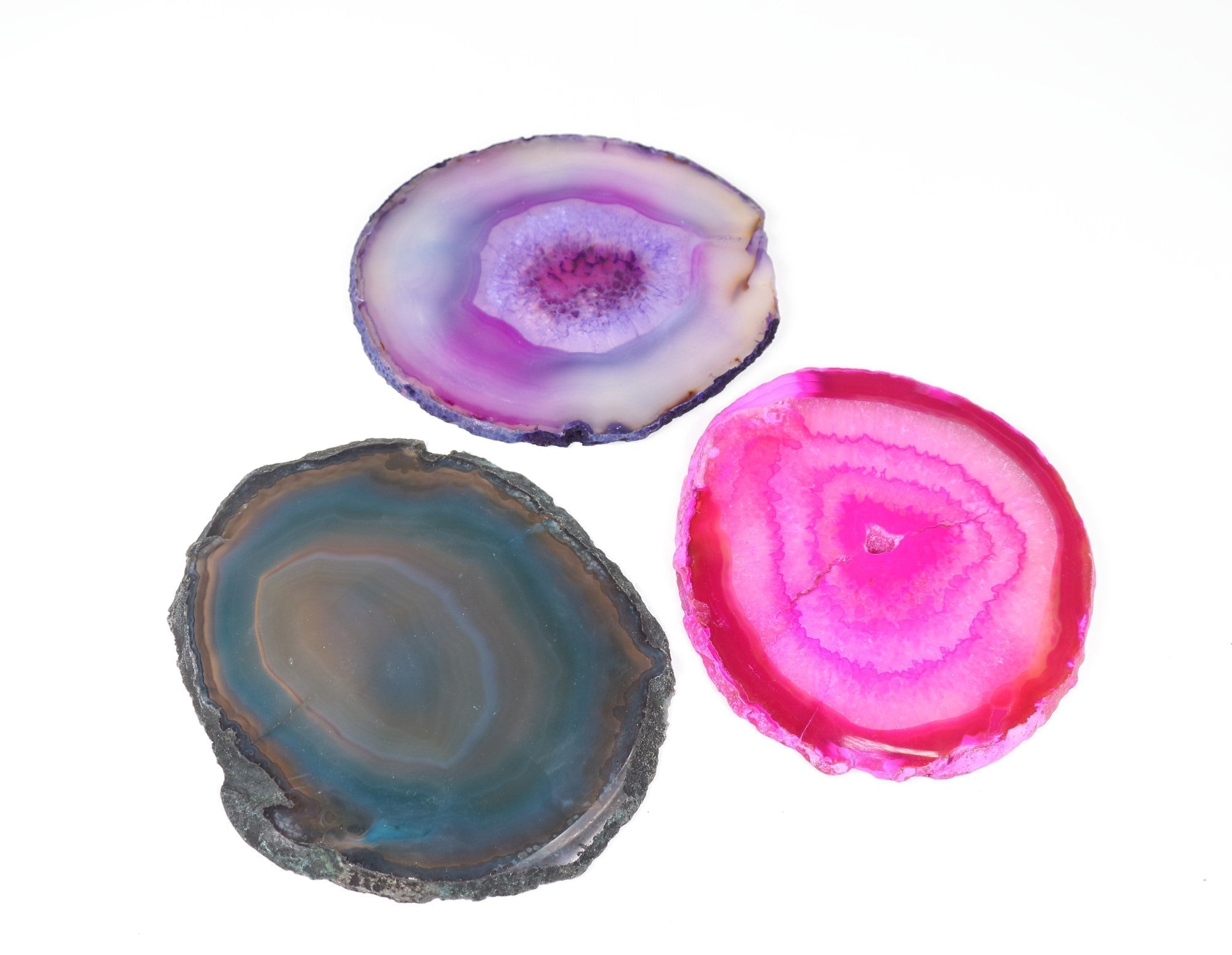 Natural Agate Slice, Model 4C, 4,5"-5" Inch, Assorted Color Mix, 30 Pieces in a Pack