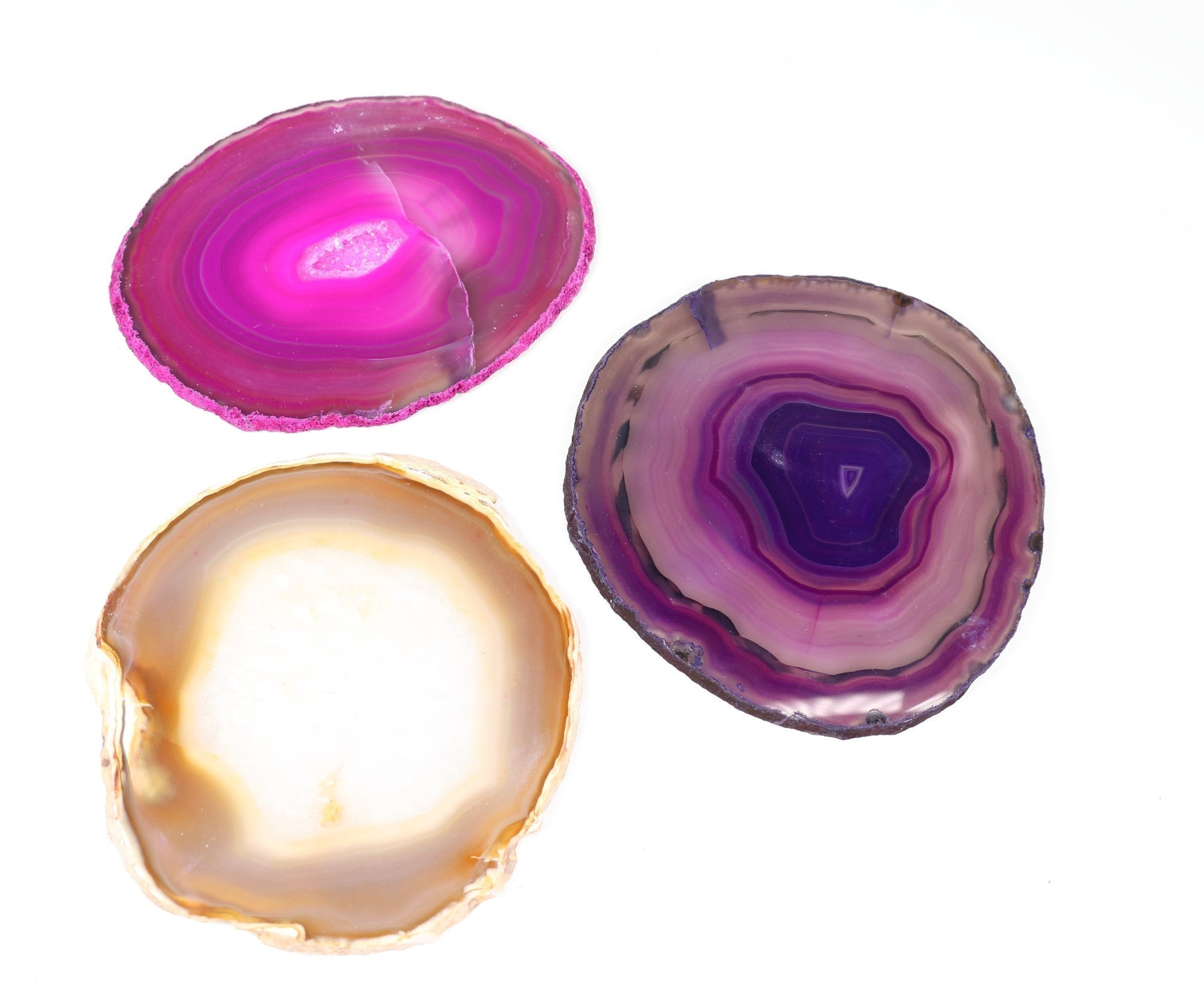 Natural Agate Slice, Model 5C, 5"-5,5" Inch, Assorted Color Mix, 20 Pieces in a Pack