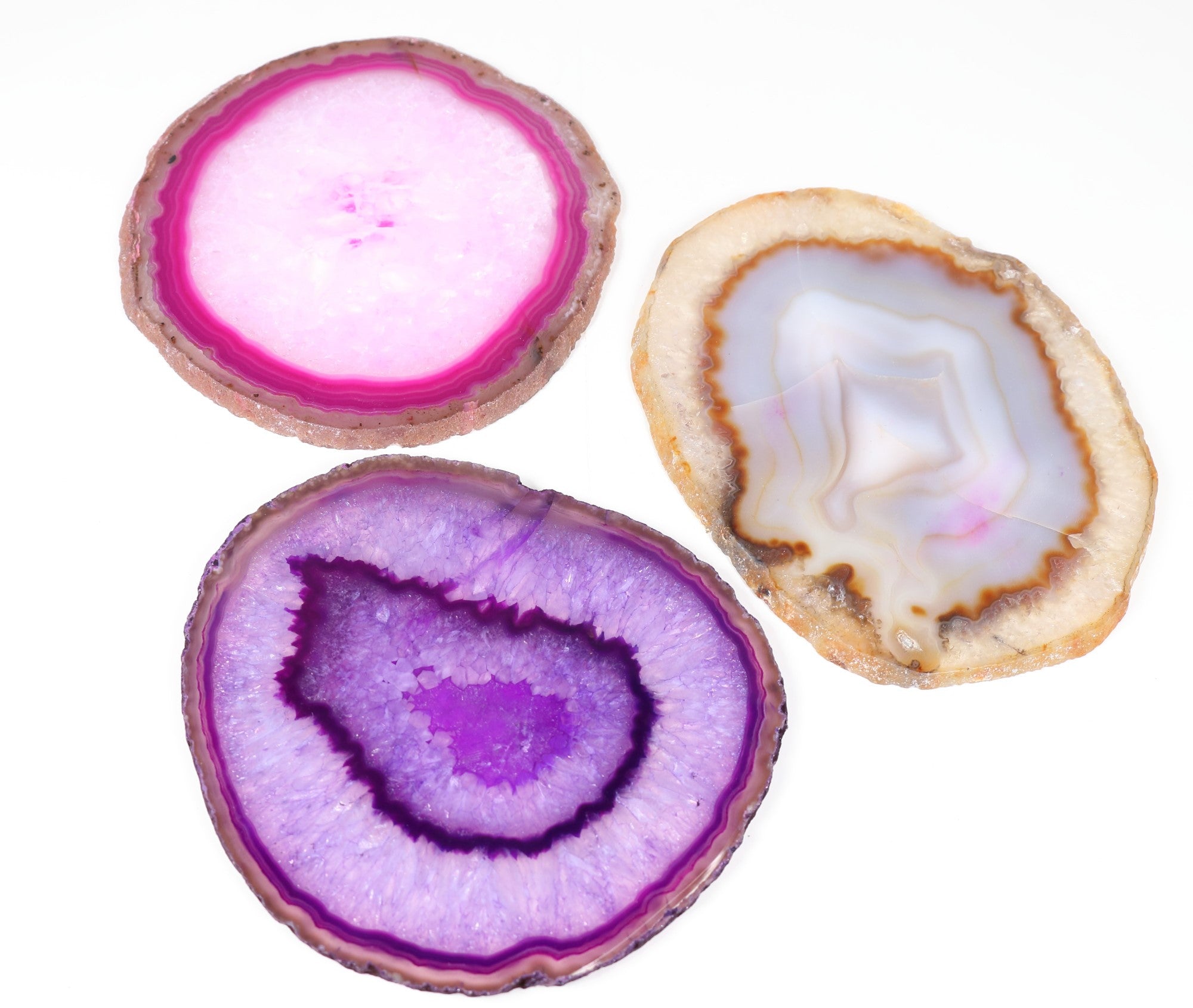 Natural Agate Slice, Model 6C, 5,5"-6" Inch, Assorted Color Mix, 10 Pieces in a Pack,