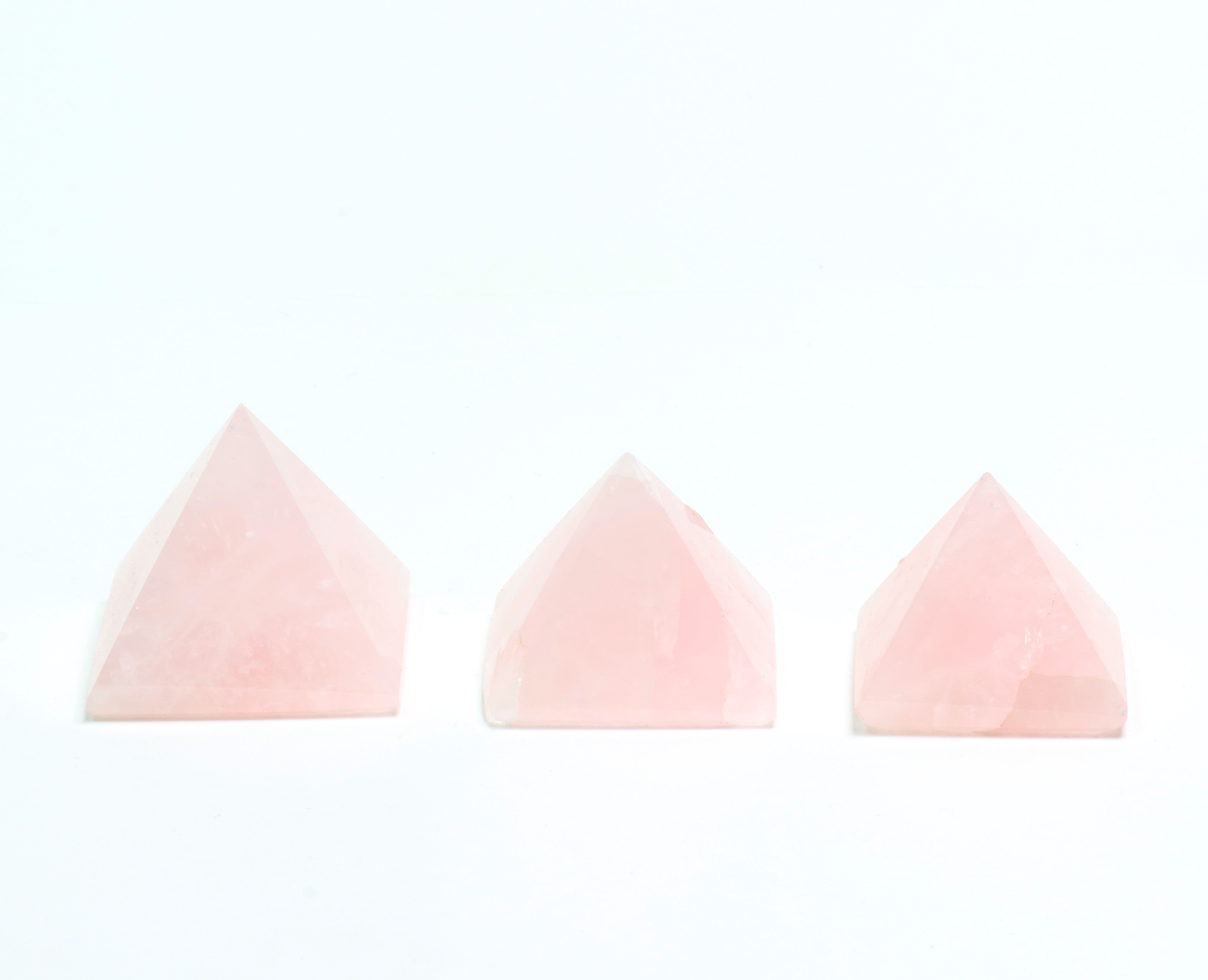 Rose Quartz Pyramid Shaped Stone, 0-250 gr- 1 Piece, #003