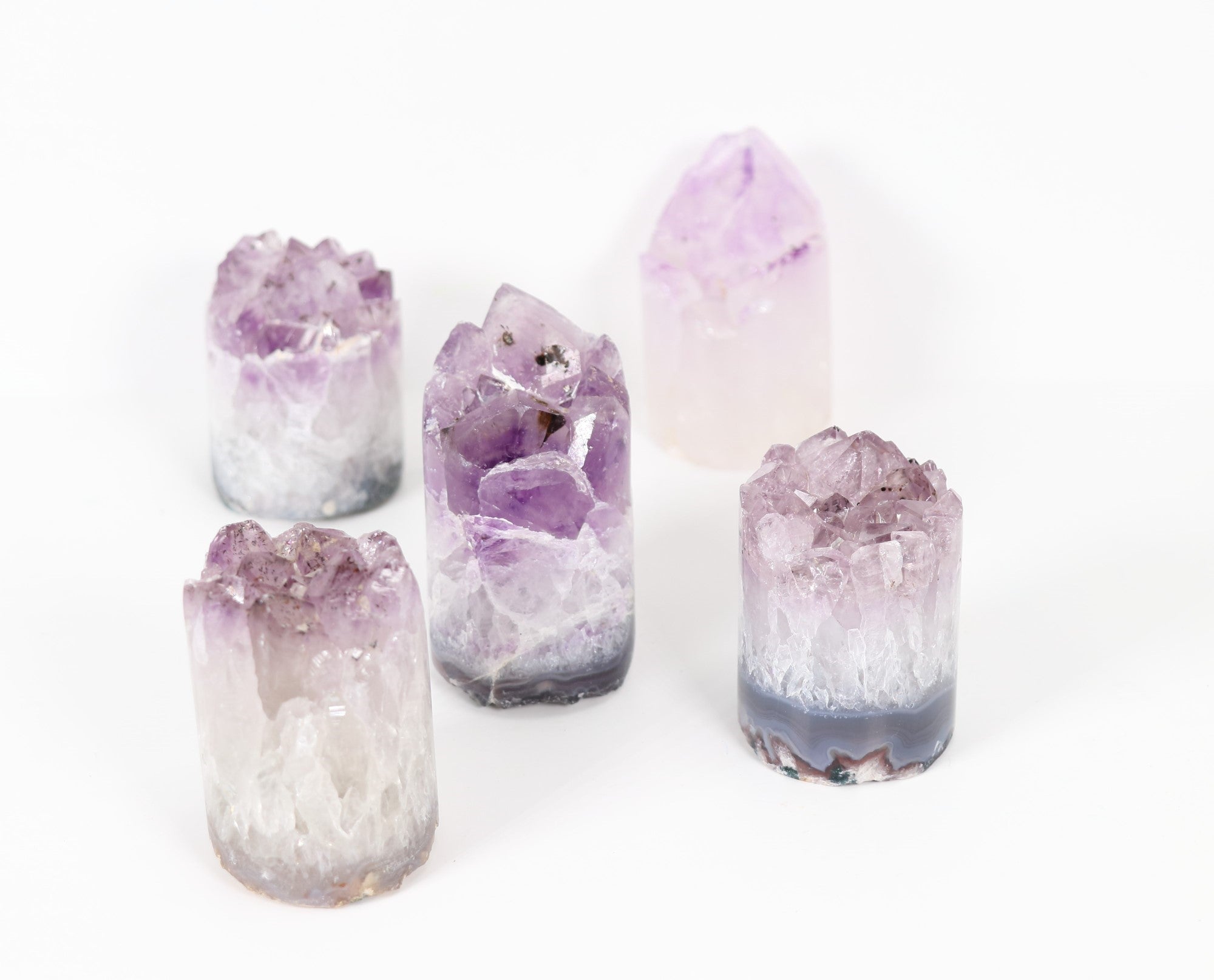 Amethyst Cylinder Shaped, 2,5"-3" Inch, 12 Pieces in a Pack, #002