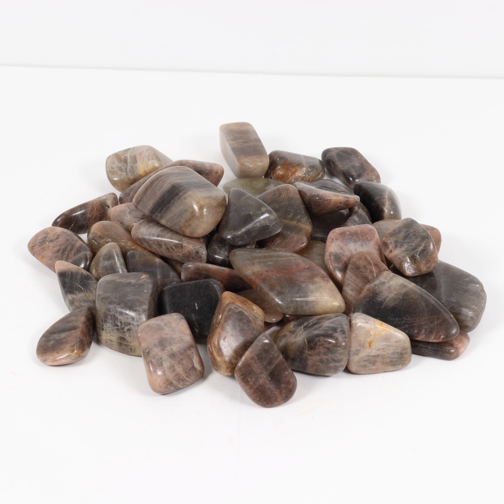 Tumbled Black Moonstone, 2-3 cm, Standard Quality, 1 Lb.