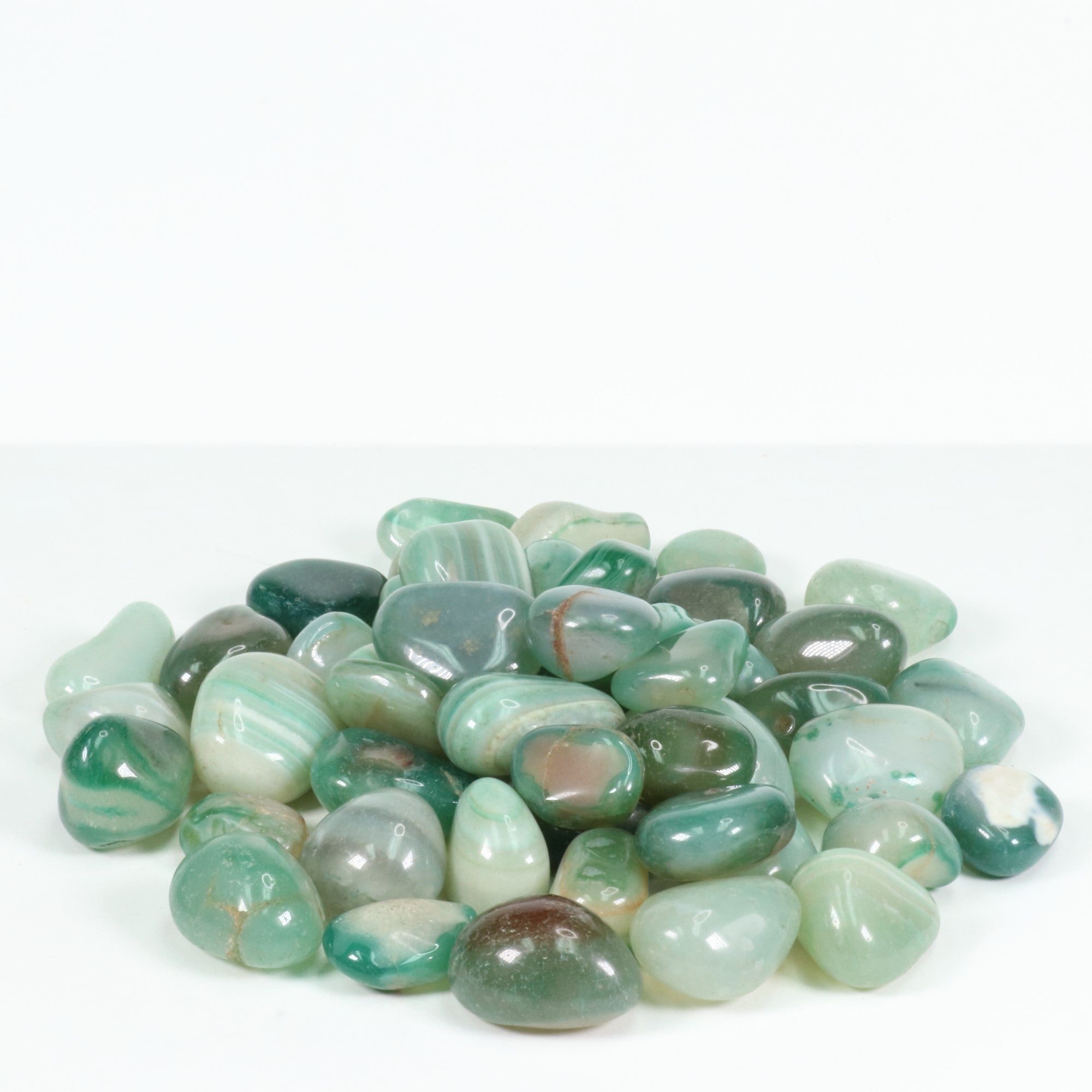 Tumbled Green Agate, 2-3 cm, B Quality, 1 Lb