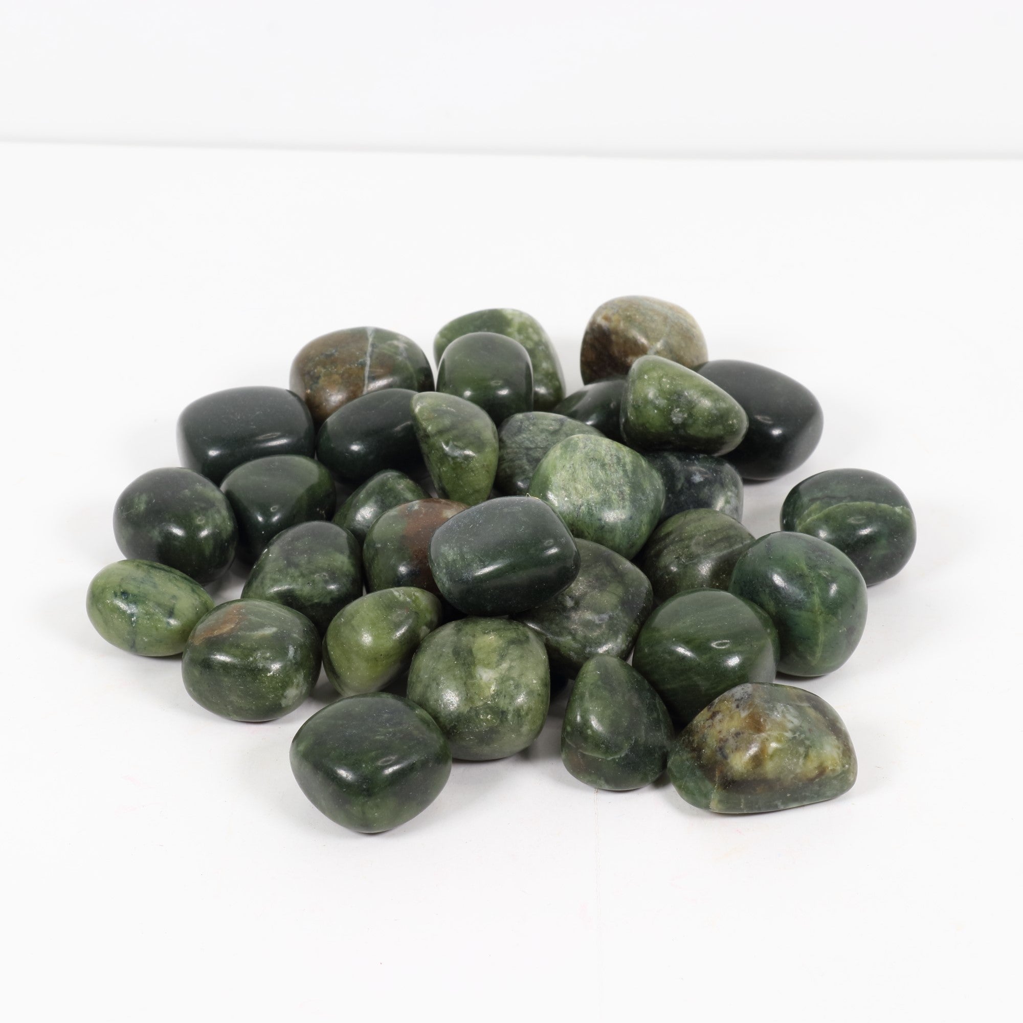 Tumbled Green Jade, 2-3 cm, Standard Quality, 1 Lb.