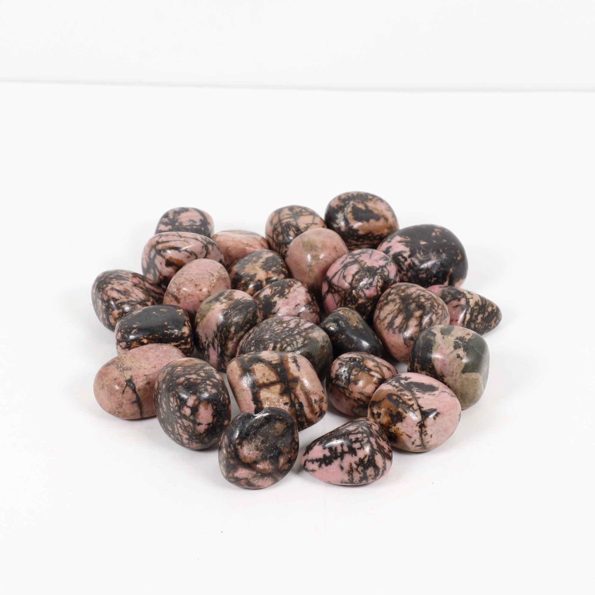 Tumbled Rhodonite, 2-3 cm, Standard Quality, 1 Lb.