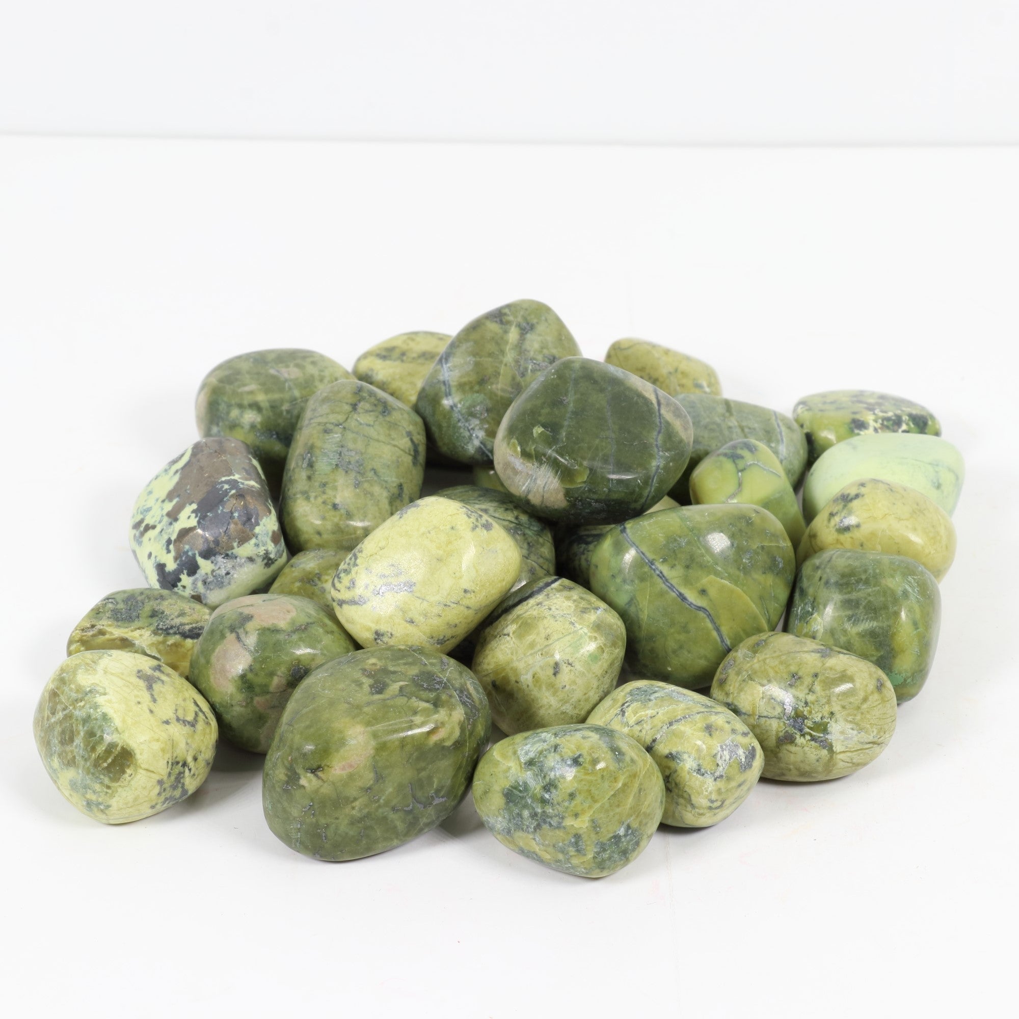 Tumbled Serpentine, 3-4 cm, Standard Quality, 1 Lb.