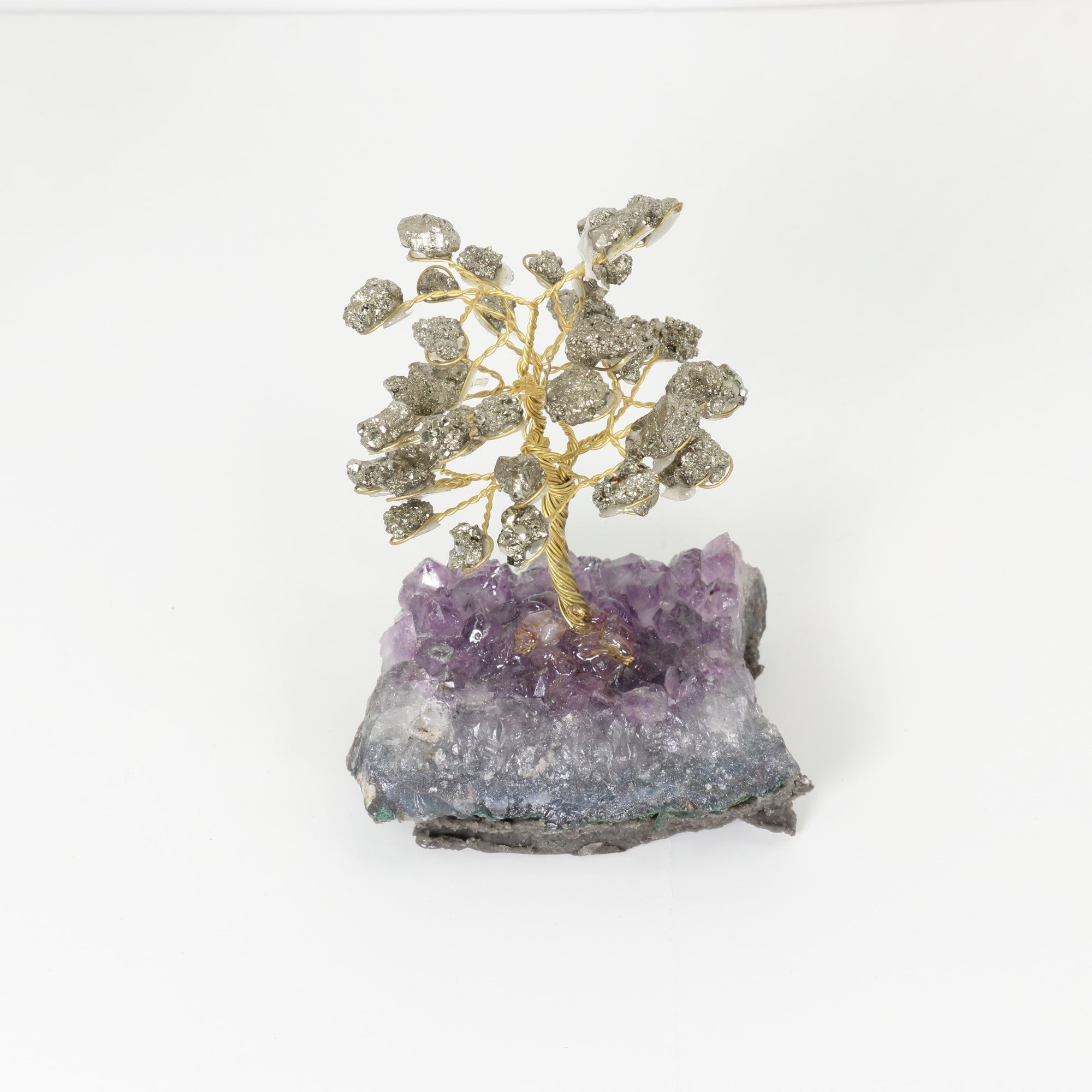 Pyrite Amethyst Base Medium Tree, 4"-5" Inch