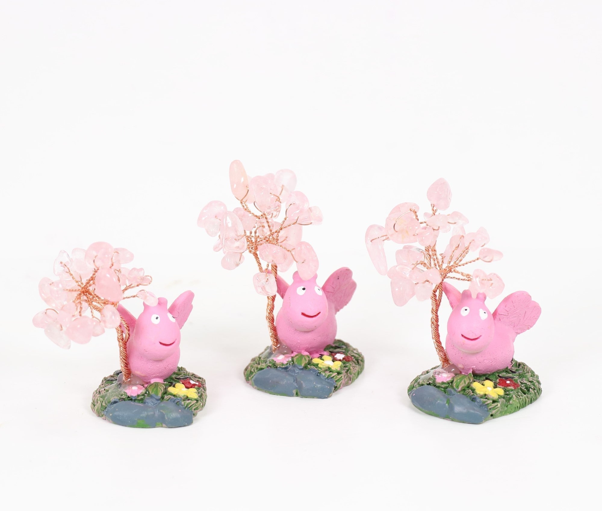 Rose Quartz Terrarium Bee Miniature Tree, 2"-3" Inch, 10 Pieces in a Pack