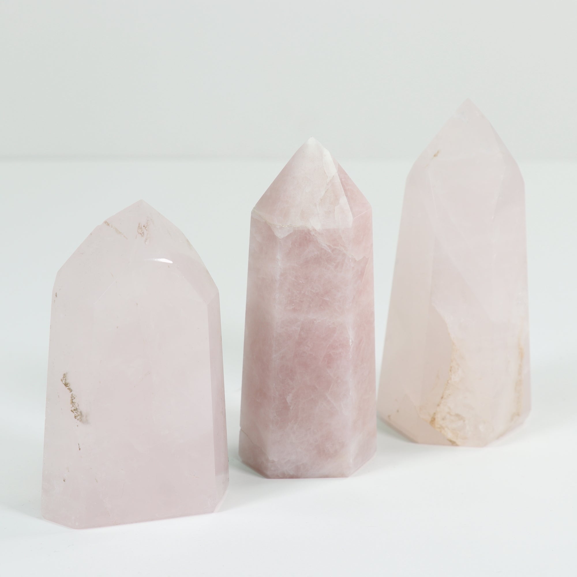 Rose Quartz Polished Tower, Cut Base,  300-400 Gr, 1 Piece #057