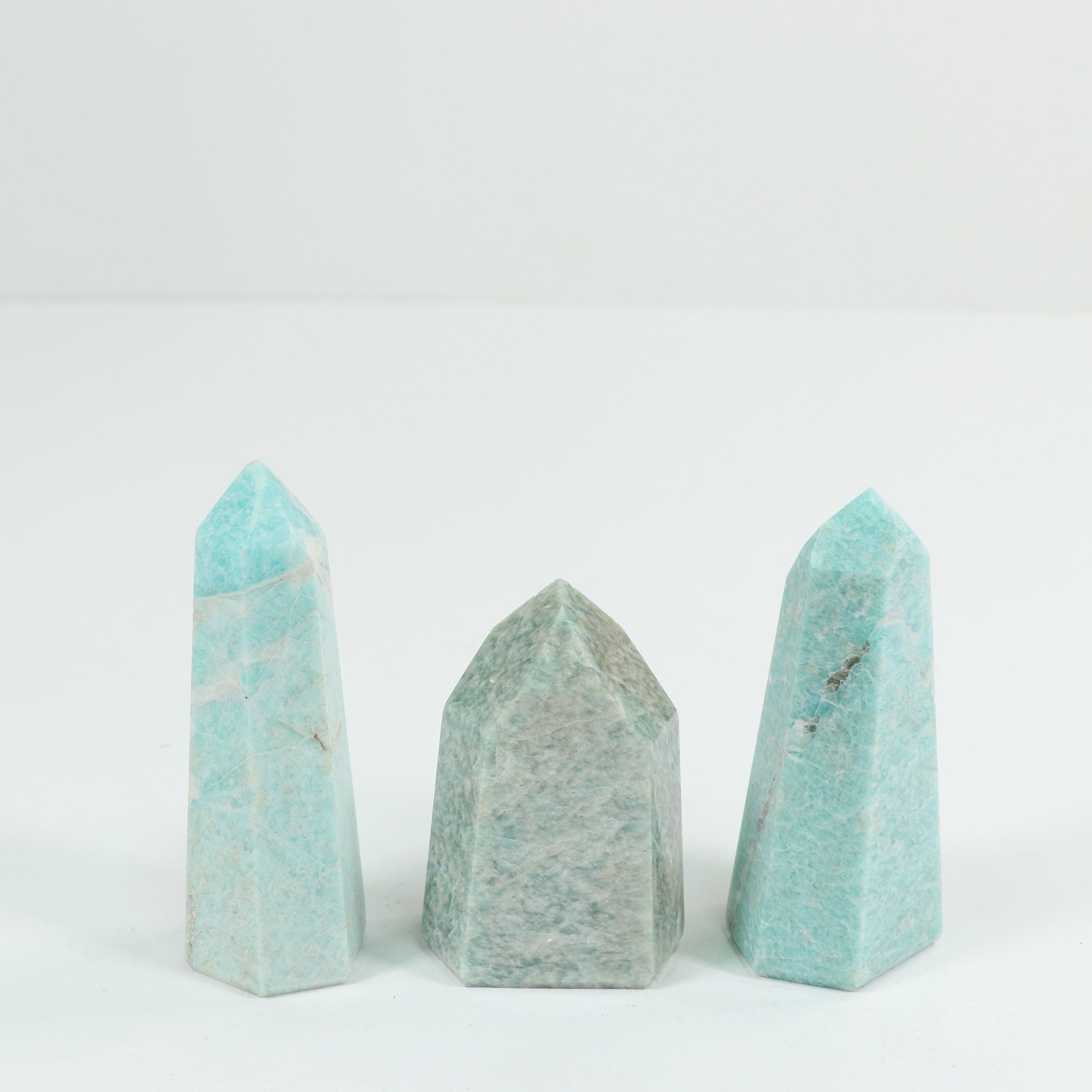 Amazonite Polished Tower, Cut Base,  100-200 Gr, 1 Piece #051