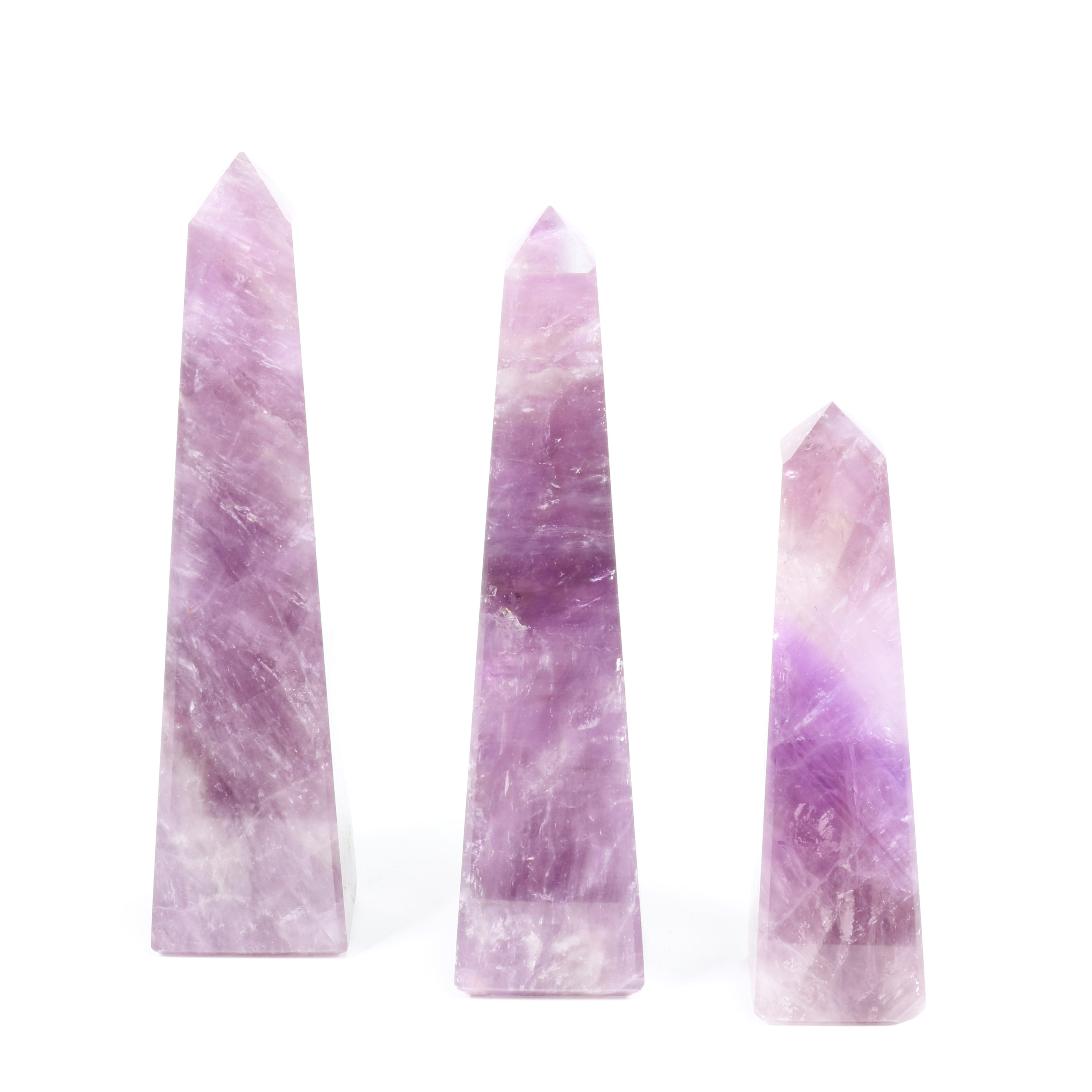 Amethyst Polished Obelisk, Cut Base, 250-500 Gr,1 Piece, #002