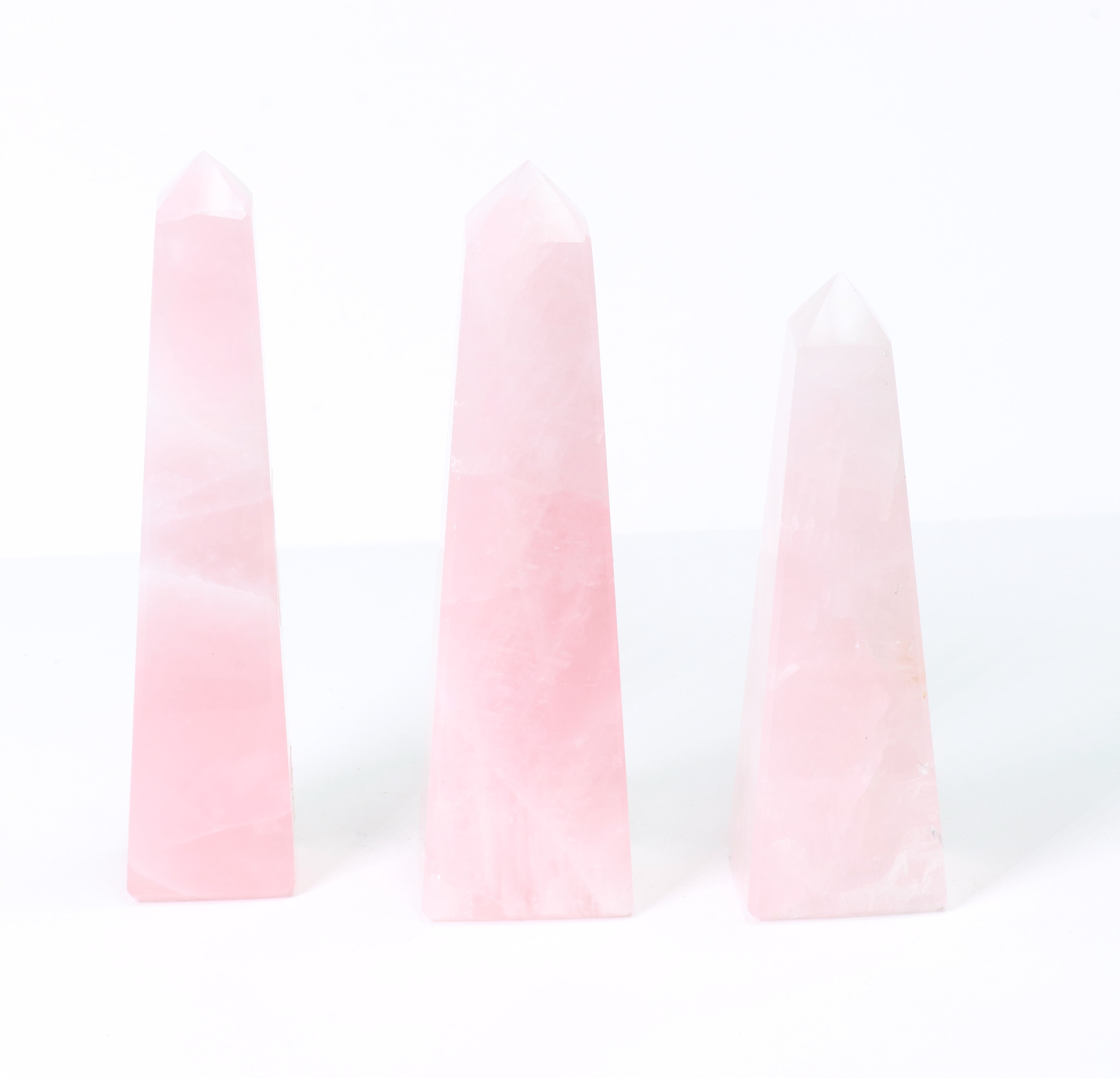 Rose Quartz Polished Obelisk, Cut Base,  0-250 Gr, 1 Piece, 1 Piece #003