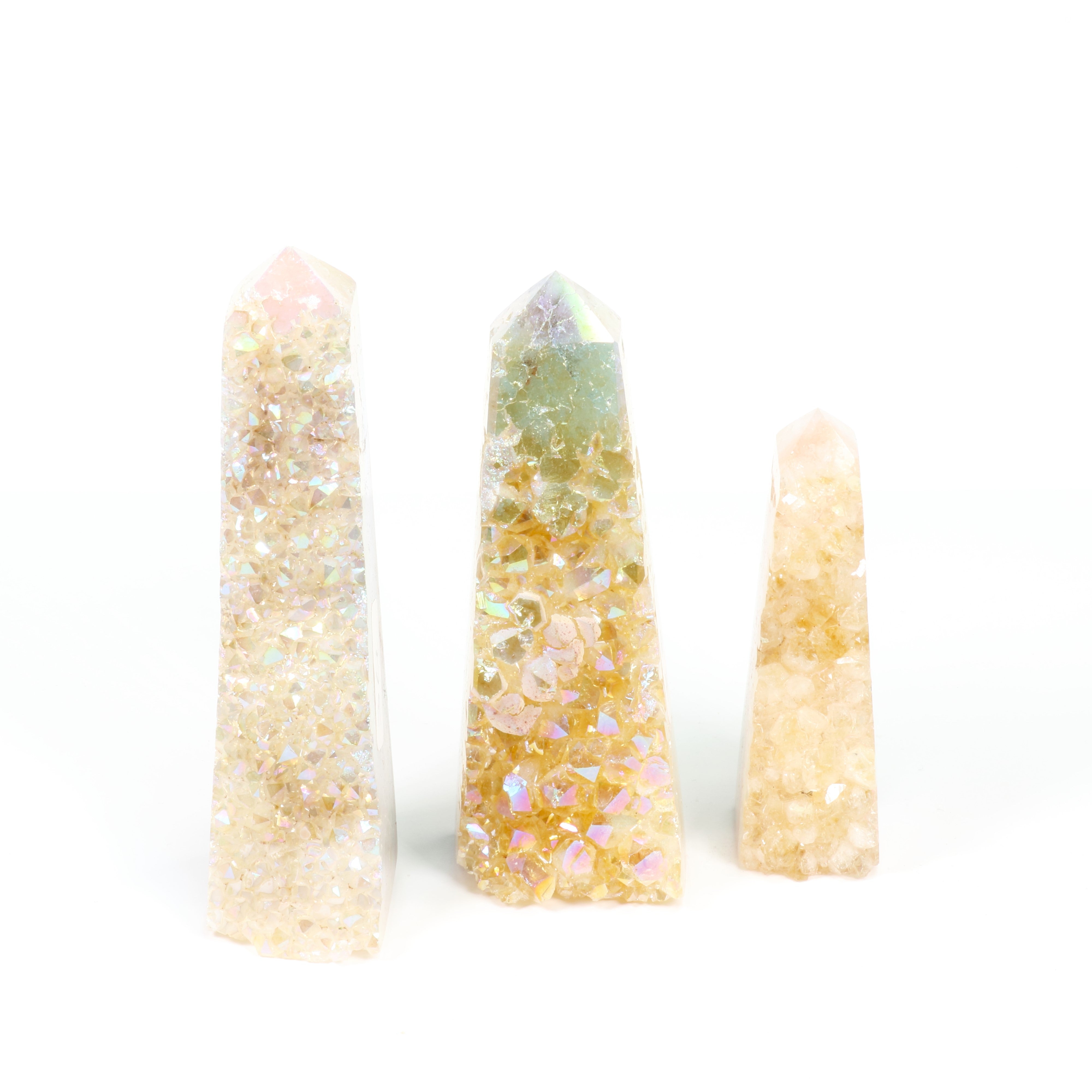 Angle Aura Citrine, Cluster Obelisk, Cut Base, 0-250 Gr, 1 Piece, #001