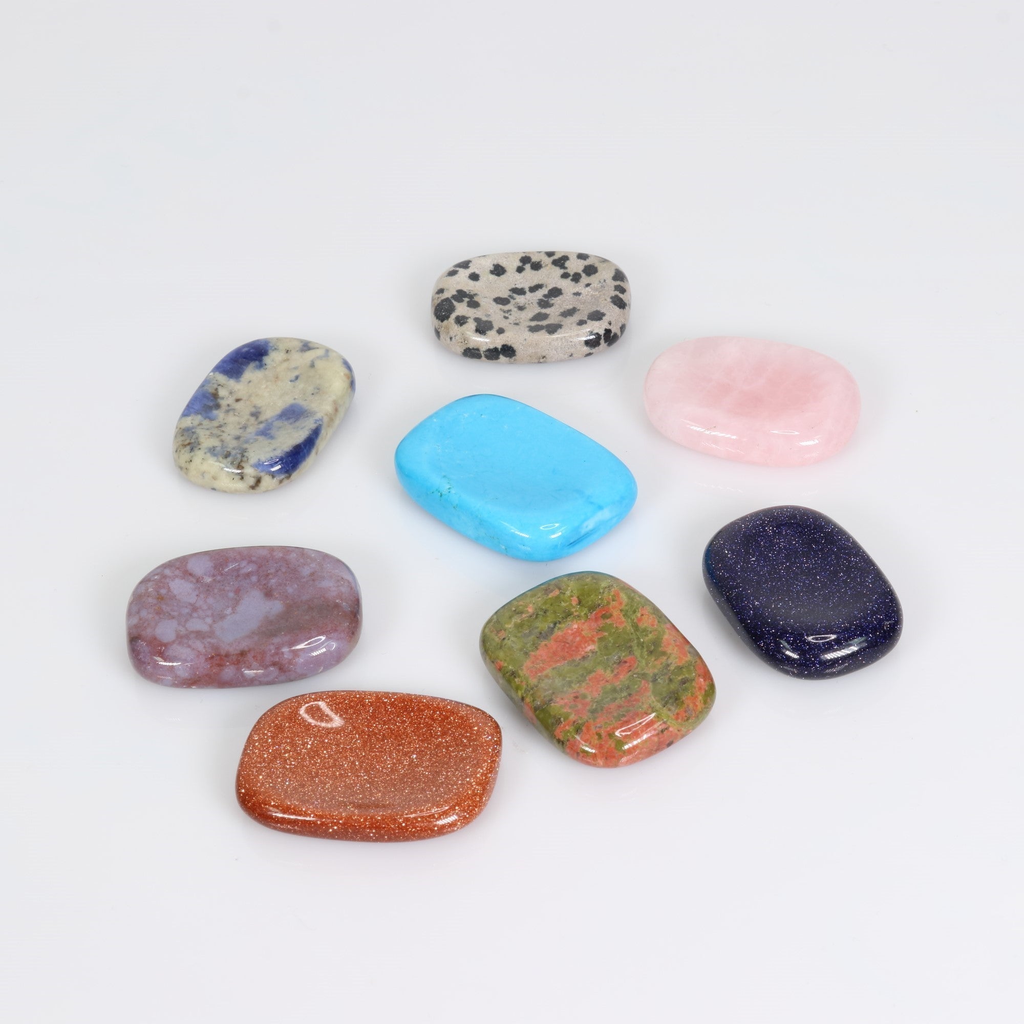 Assorted Stones Worry Stone, 35mm, 10 Pieces in a Pack, #001