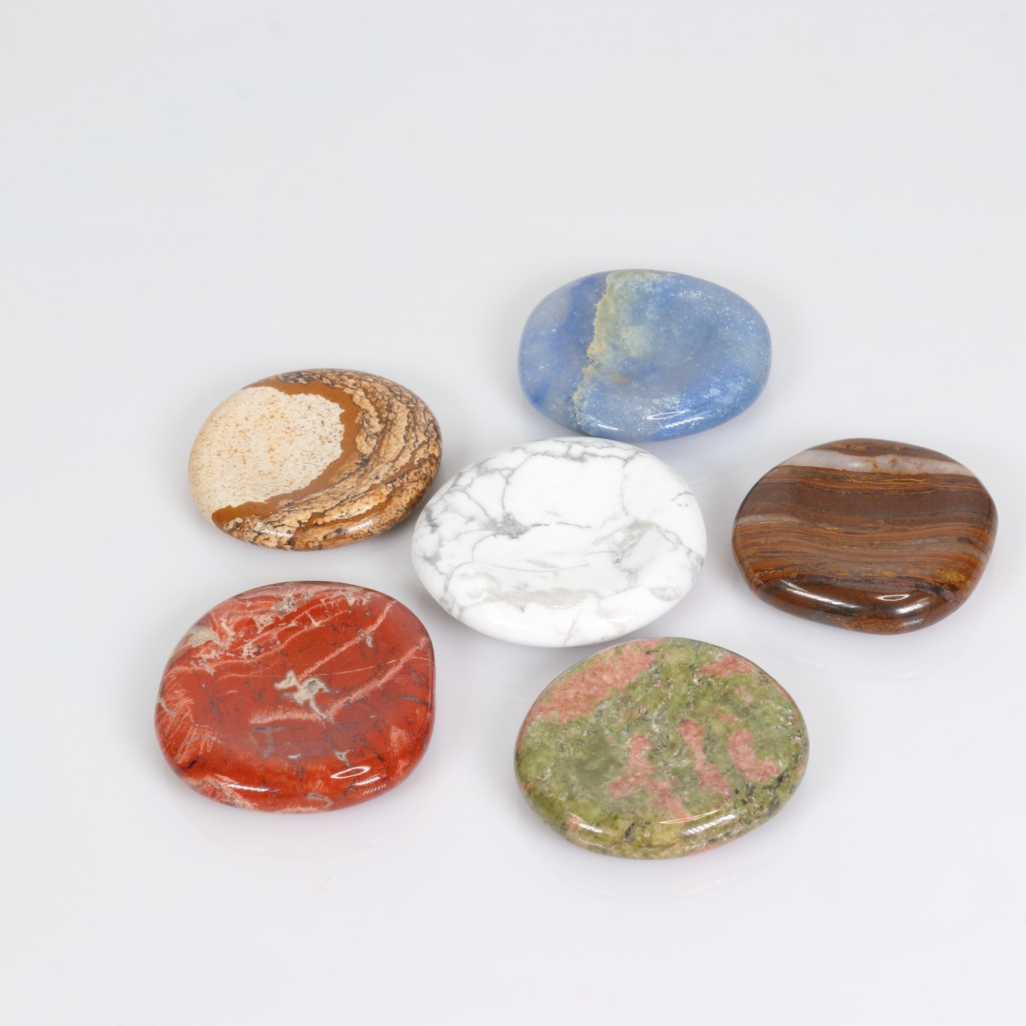 Assorted Stones Worry Stone, 45mm, 10 Pieces in a Pack, #002