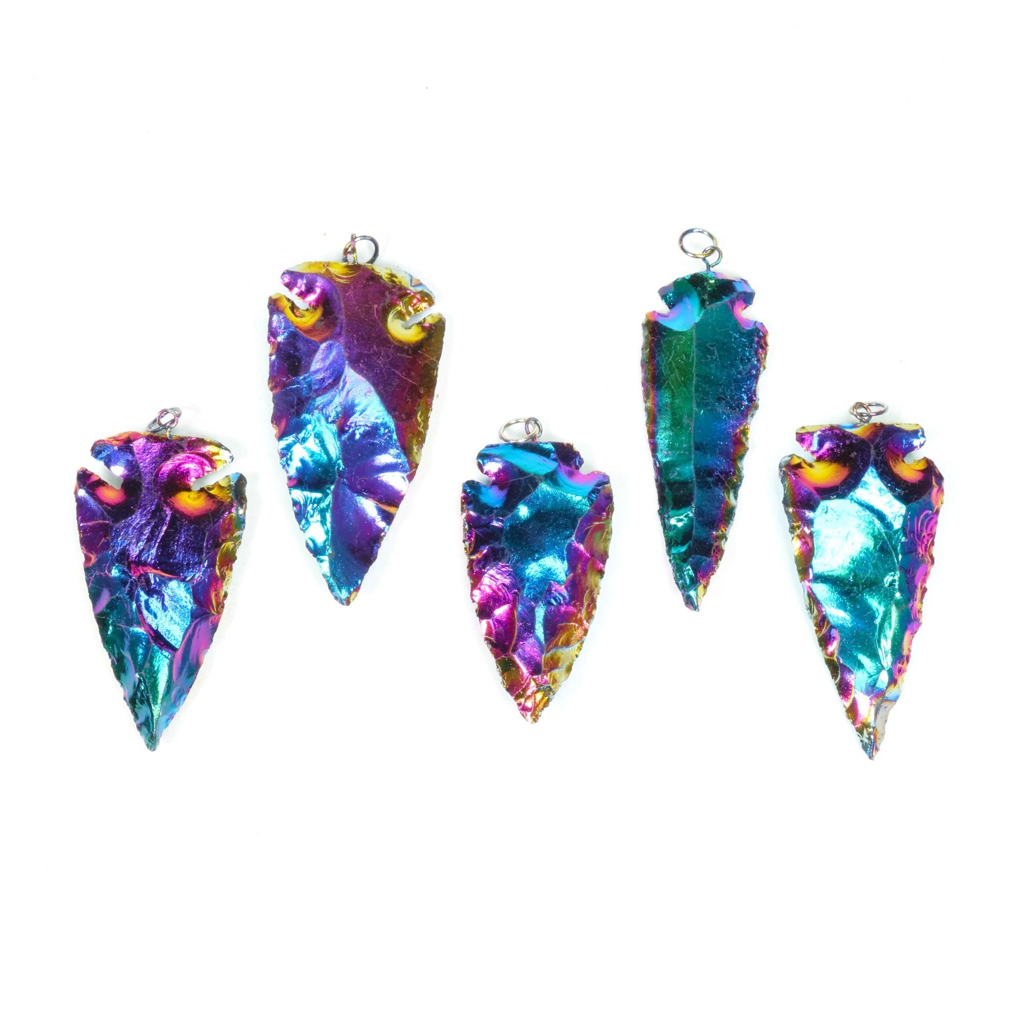 Titanium Quartz Shaped Pendants, 1" x 2" x 0.50" Inch, 5 Pieces in a Pack, #078