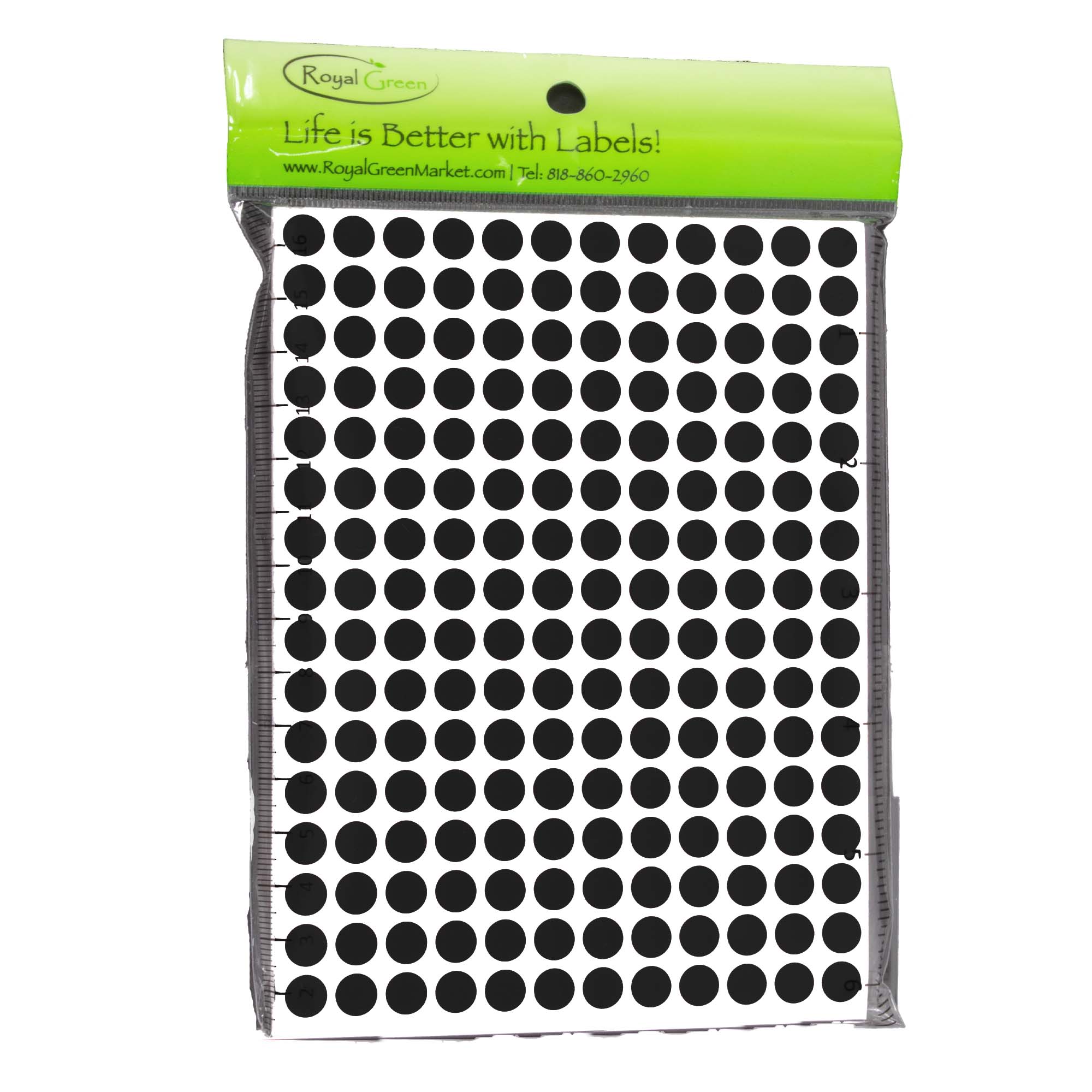 Dot Stickers ~1/4 Inch 8 mm Black, 8400 Dots in a Pack