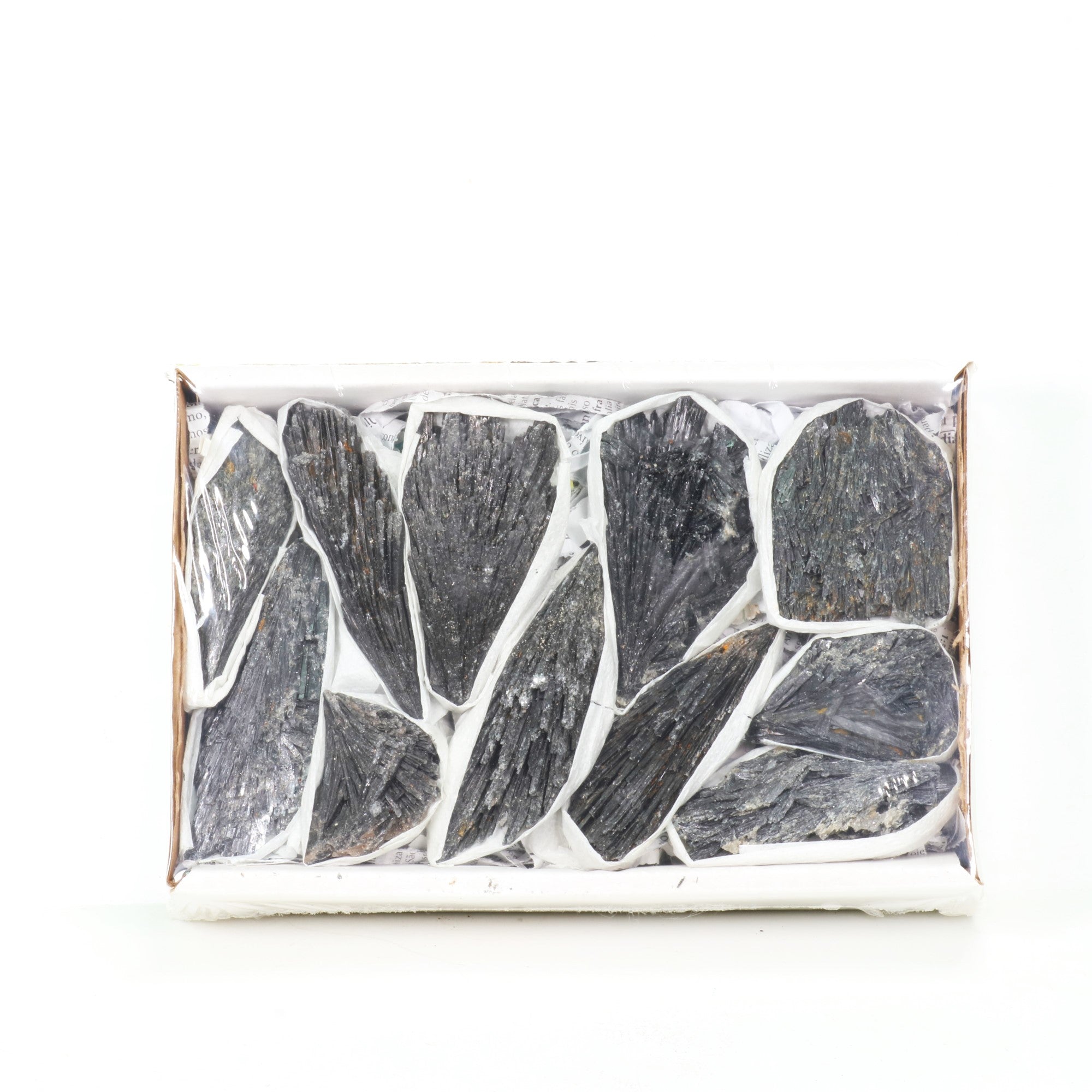 Rough Black Kyanite Flat Box, Standard Quality, Small, 1 Flat