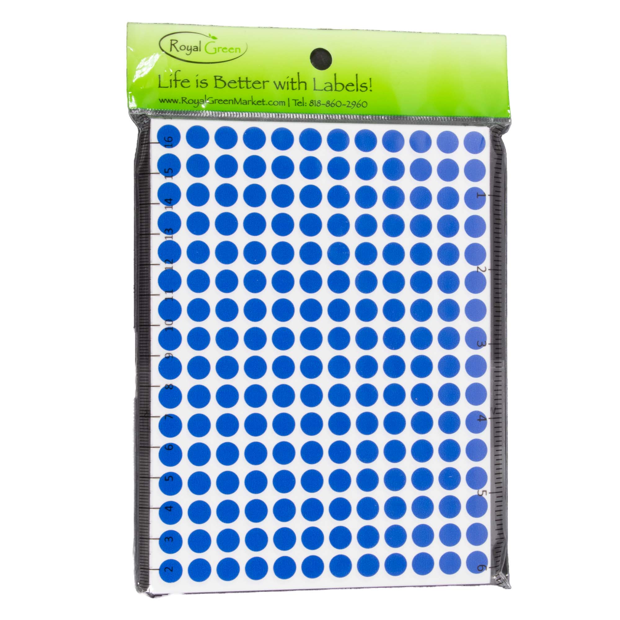 Dot Stickers ~1/4 Inch 8 mm Blue, 8400 Dots in a Pack