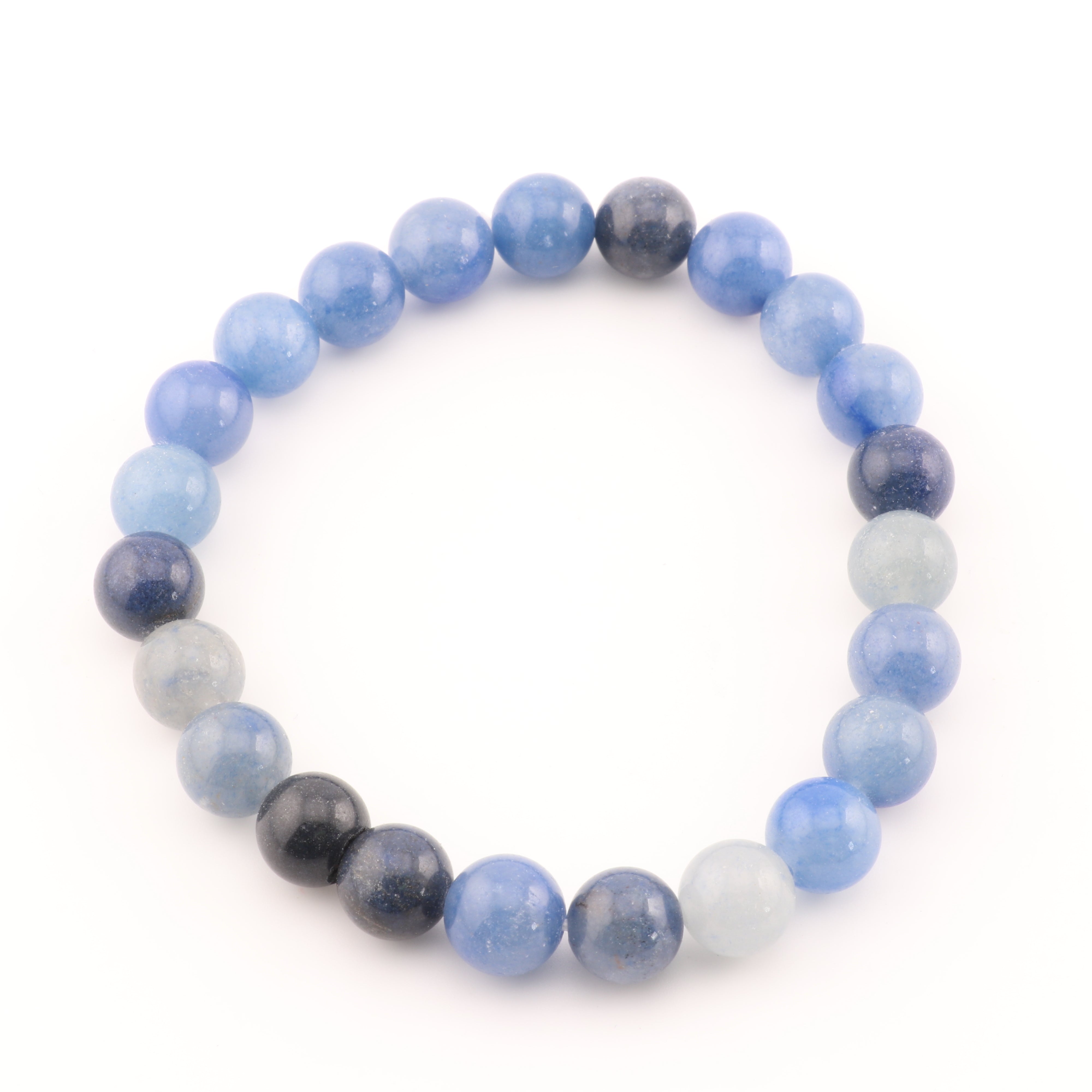 Natural Blue Aventurine Jasper Stone Bracelet, No Metal, 8mm, 5 Pieces in a Pack, #268